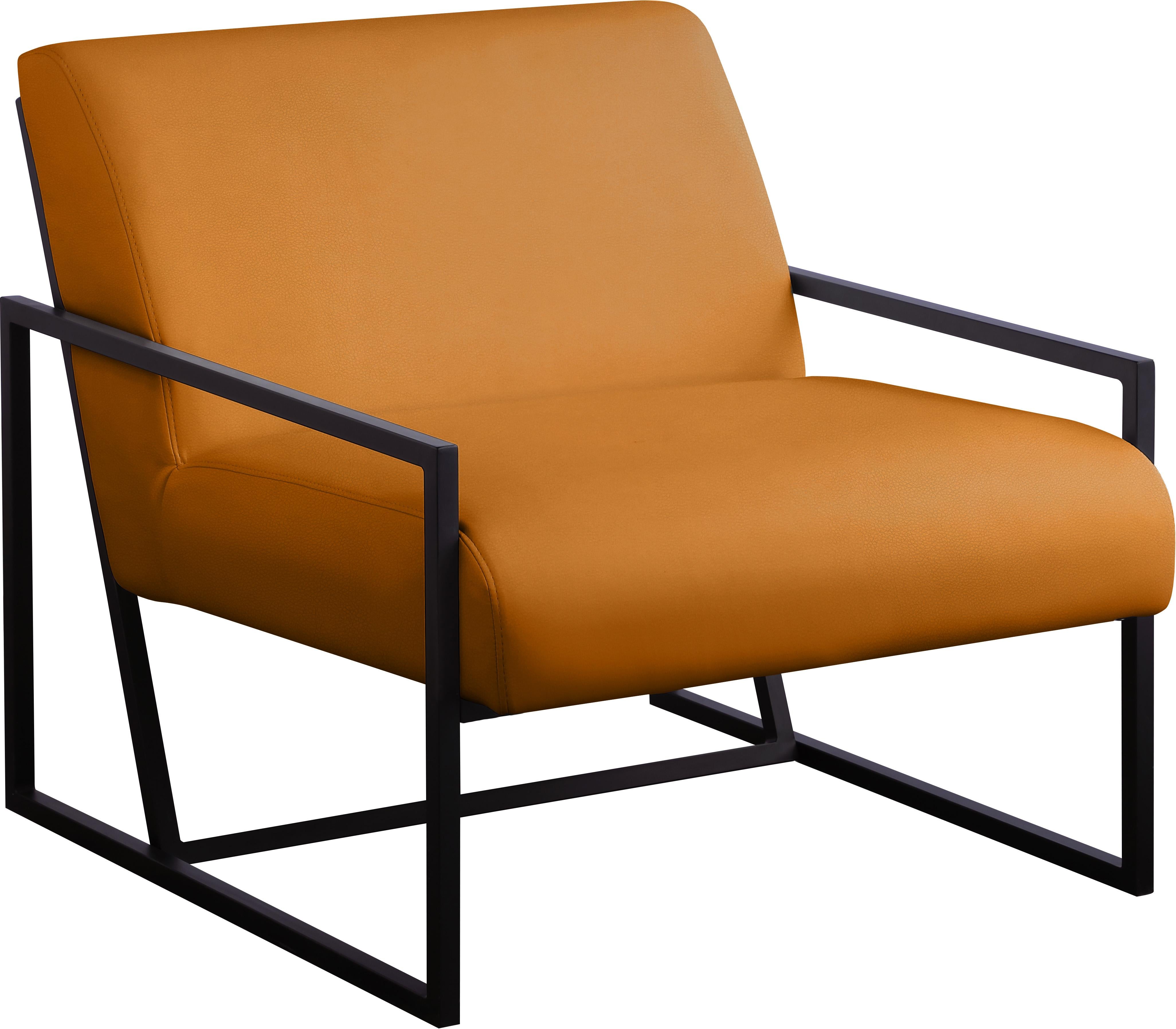 Industry Cognac Faux Leather Accent Chair - Luxury Home Furniture (MI)