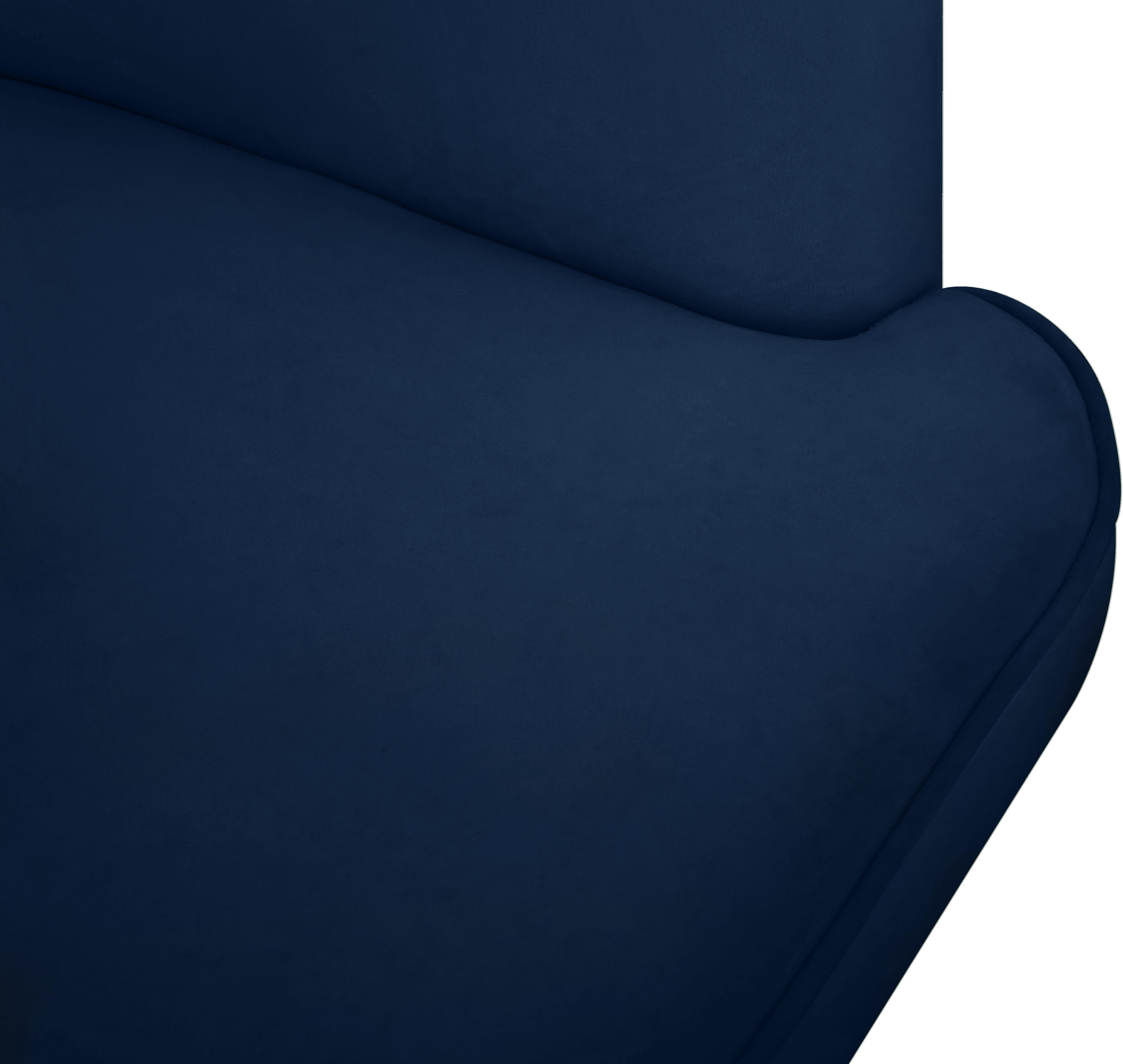 Rays Navy Velvet Accent Chair - Luxury Home Furniture (MI)