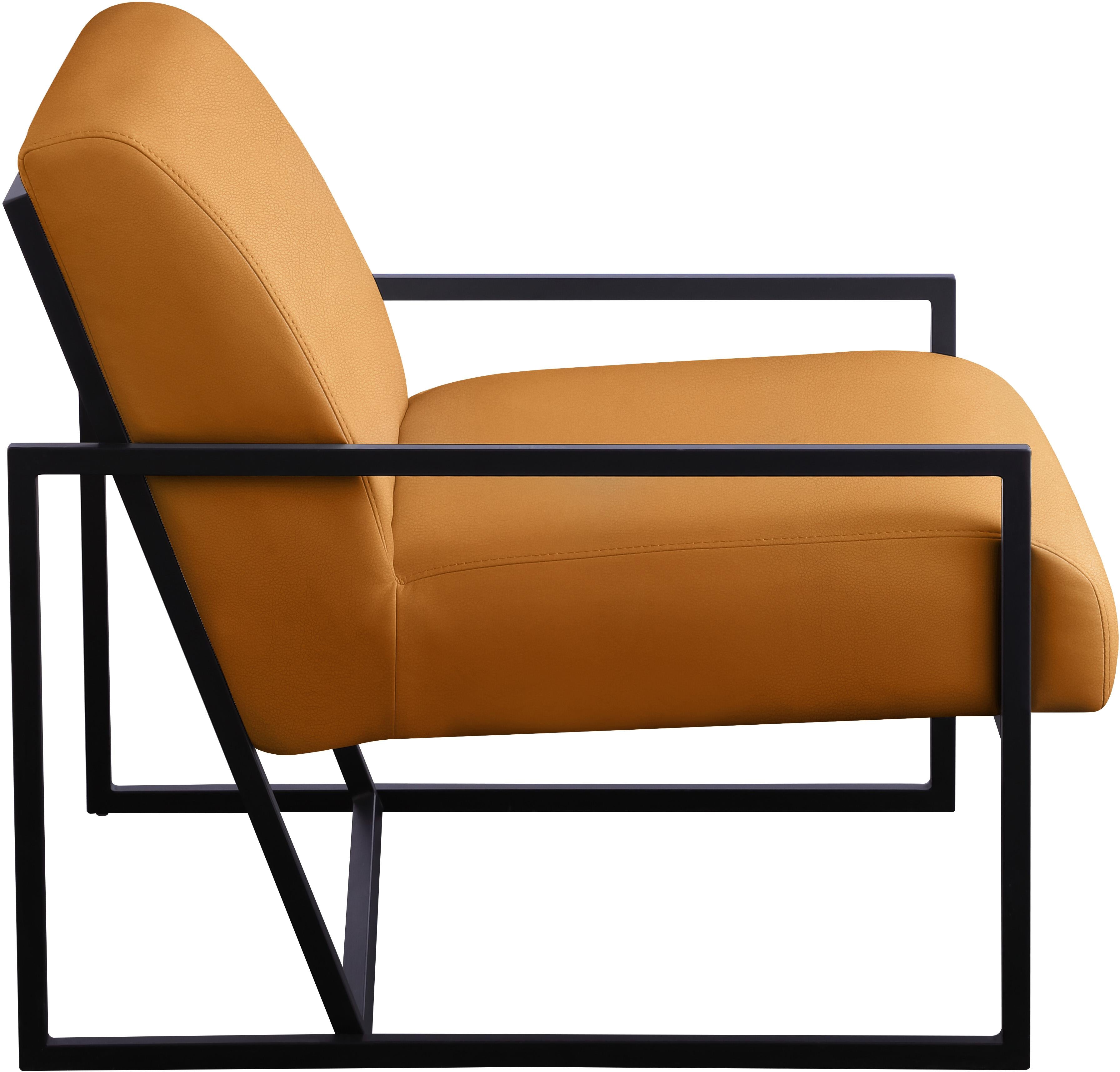 Industry Cognac Faux Leather Accent Chair - Luxury Home Furniture (MI)