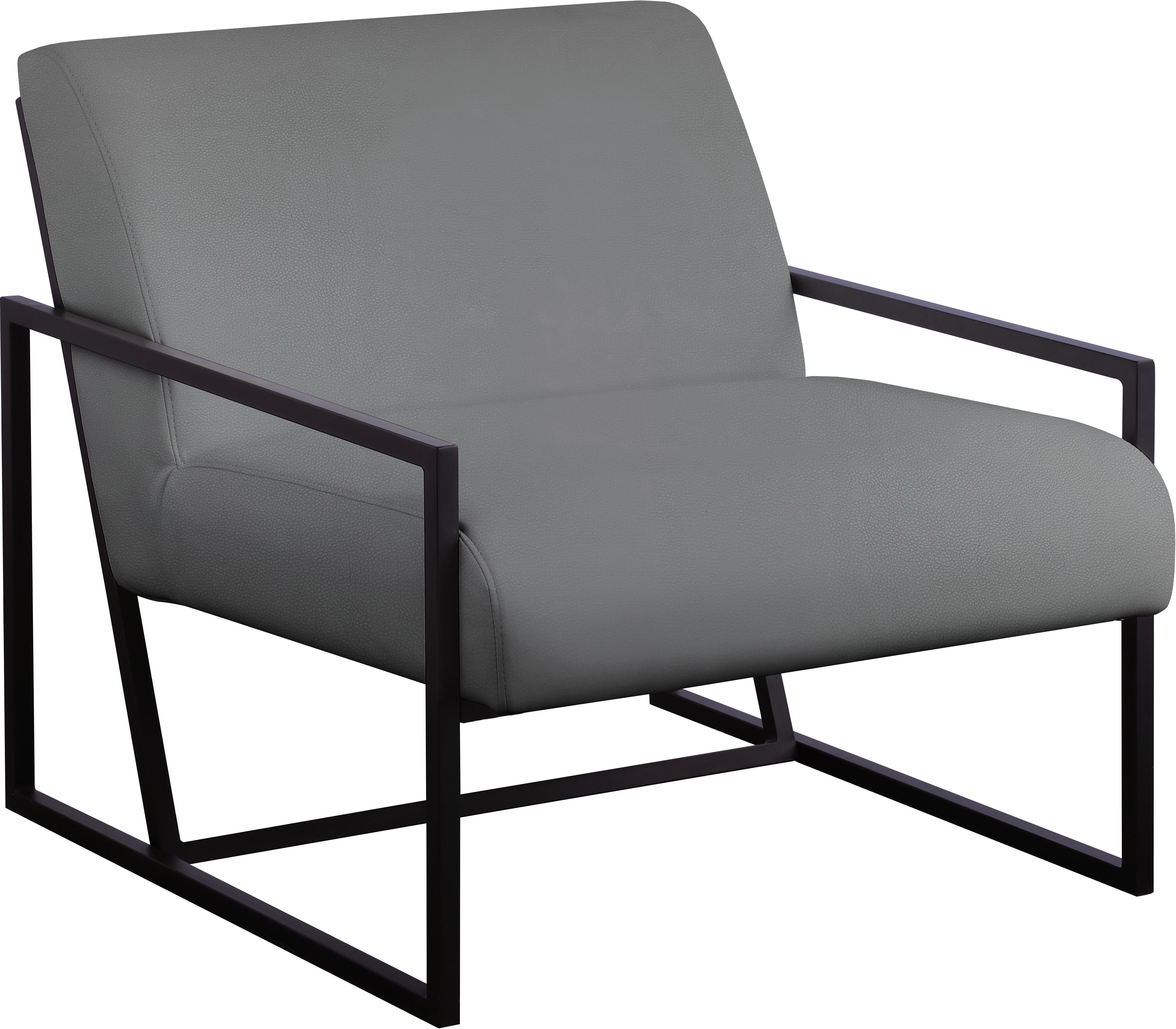 Industry Grey Faux Leather Accent Chair - Luxury Home Furniture (MI)