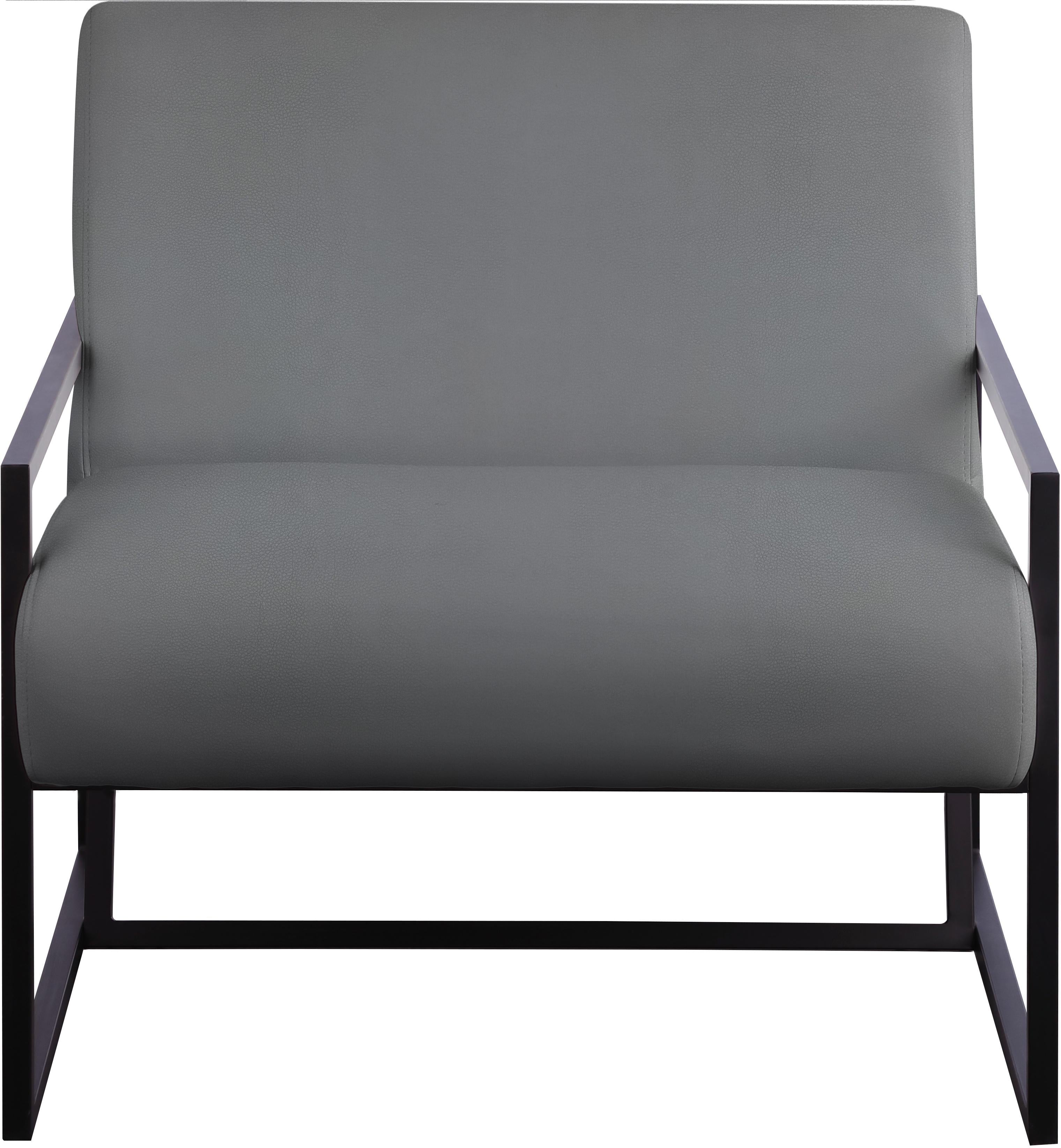 Industry Grey Faux Leather Accent Chair - Luxury Home Furniture (MI)