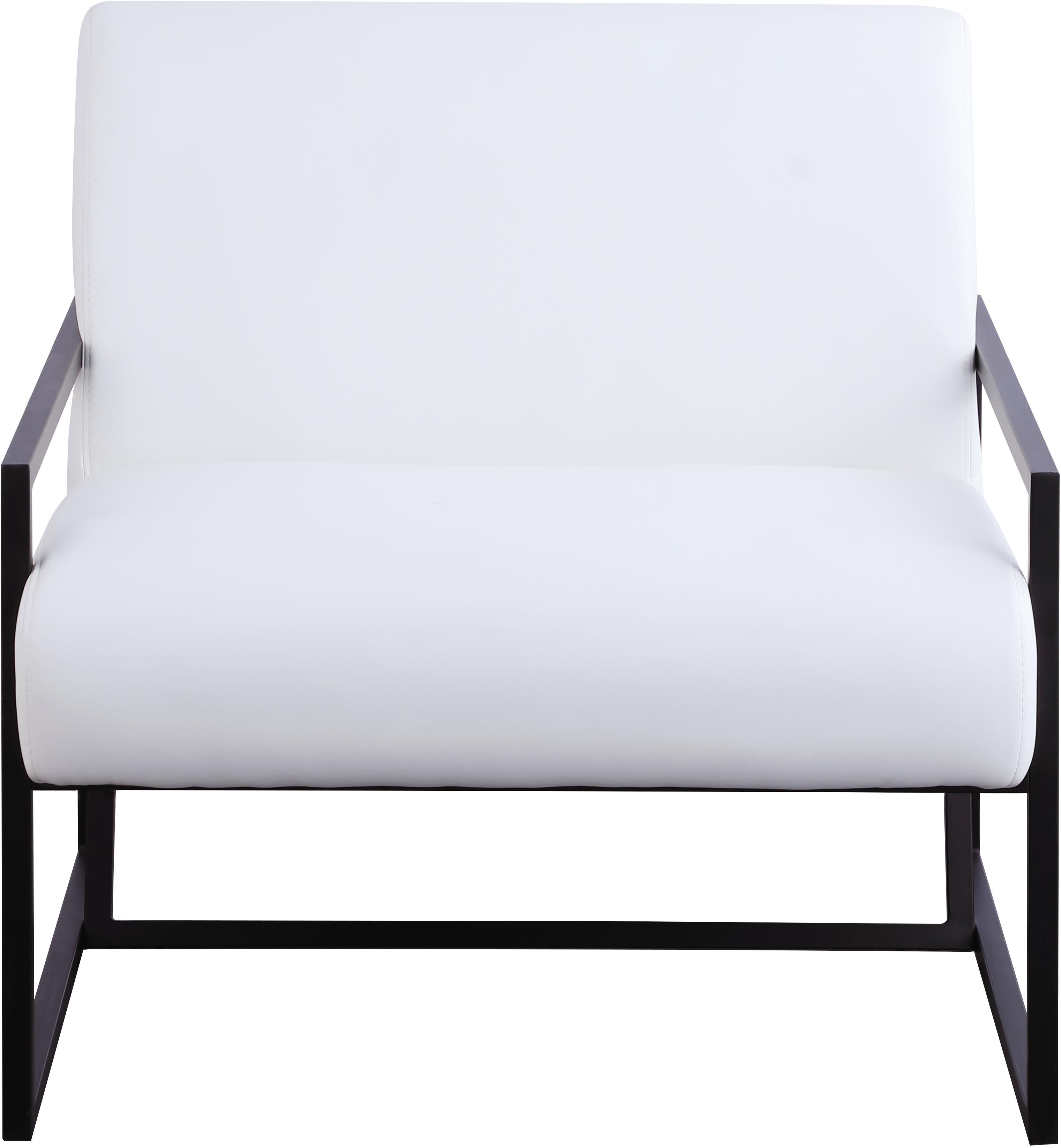 Industry White Faux Leather Accent Chair - Luxury Home Furniture (MI)