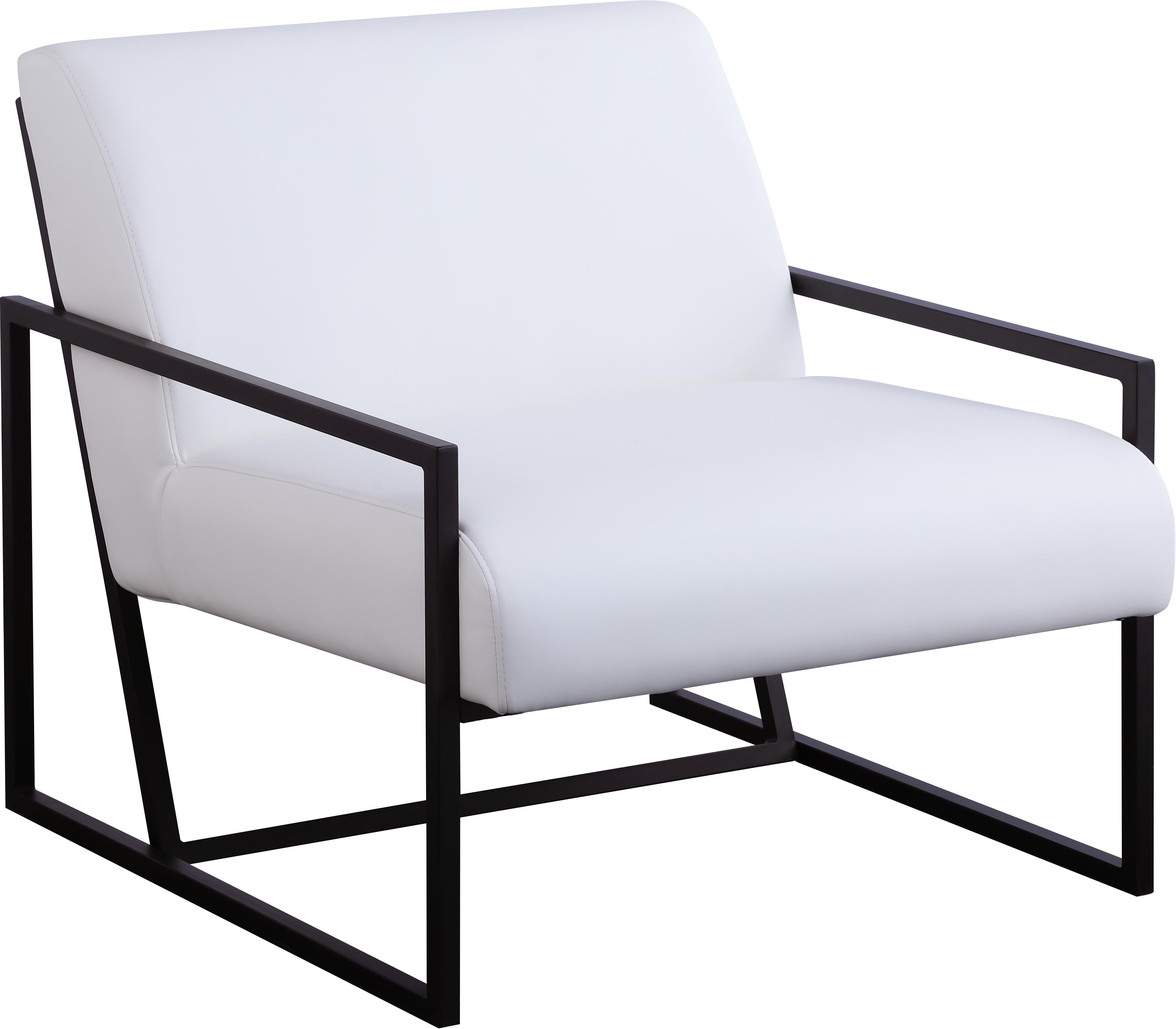 Industry White Faux Leather Accent Chair - Luxury Home Furniture (MI)
