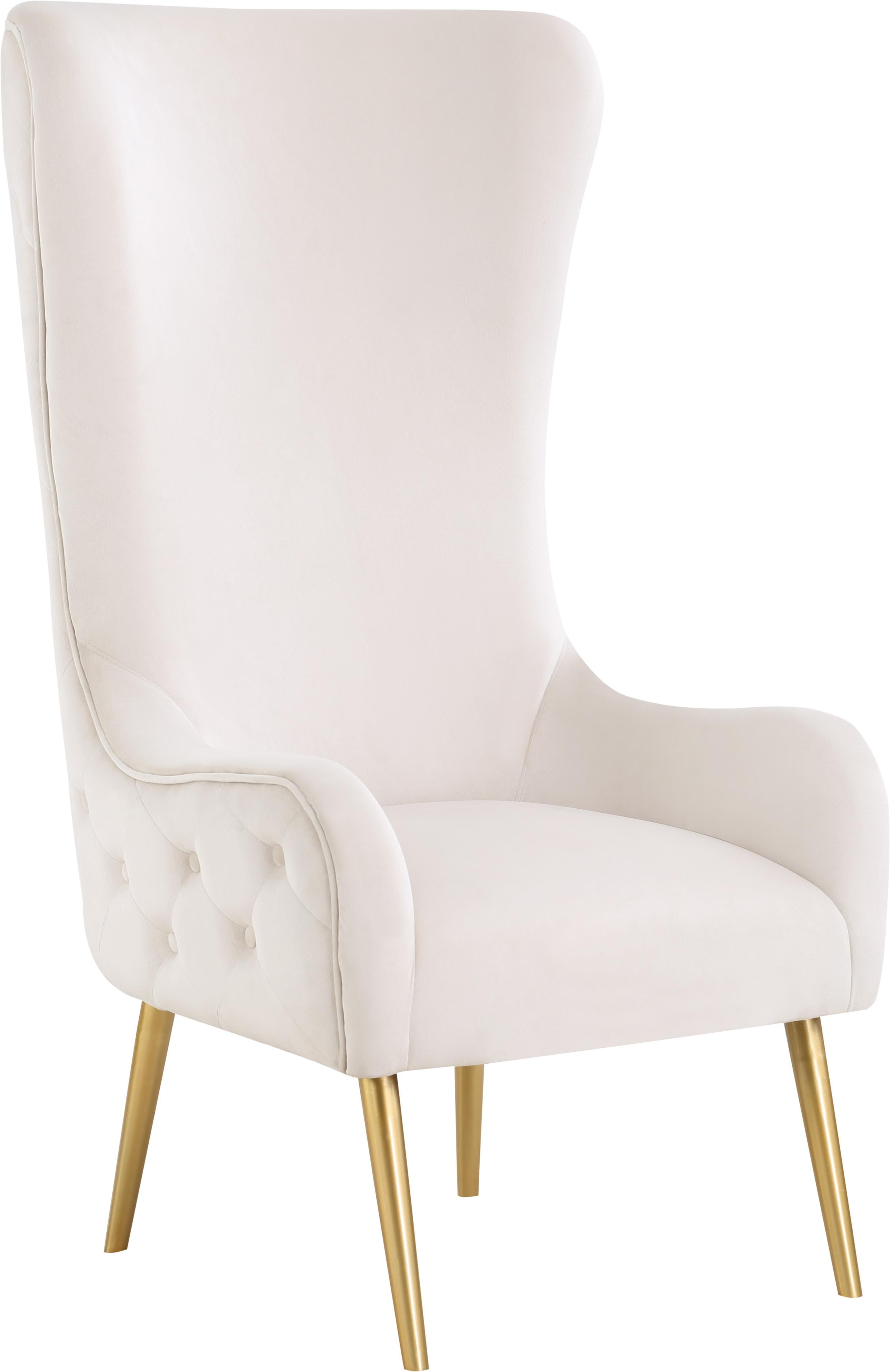 Alexander Cream Velvet Accent Chair - Luxury Home Furniture (MI)