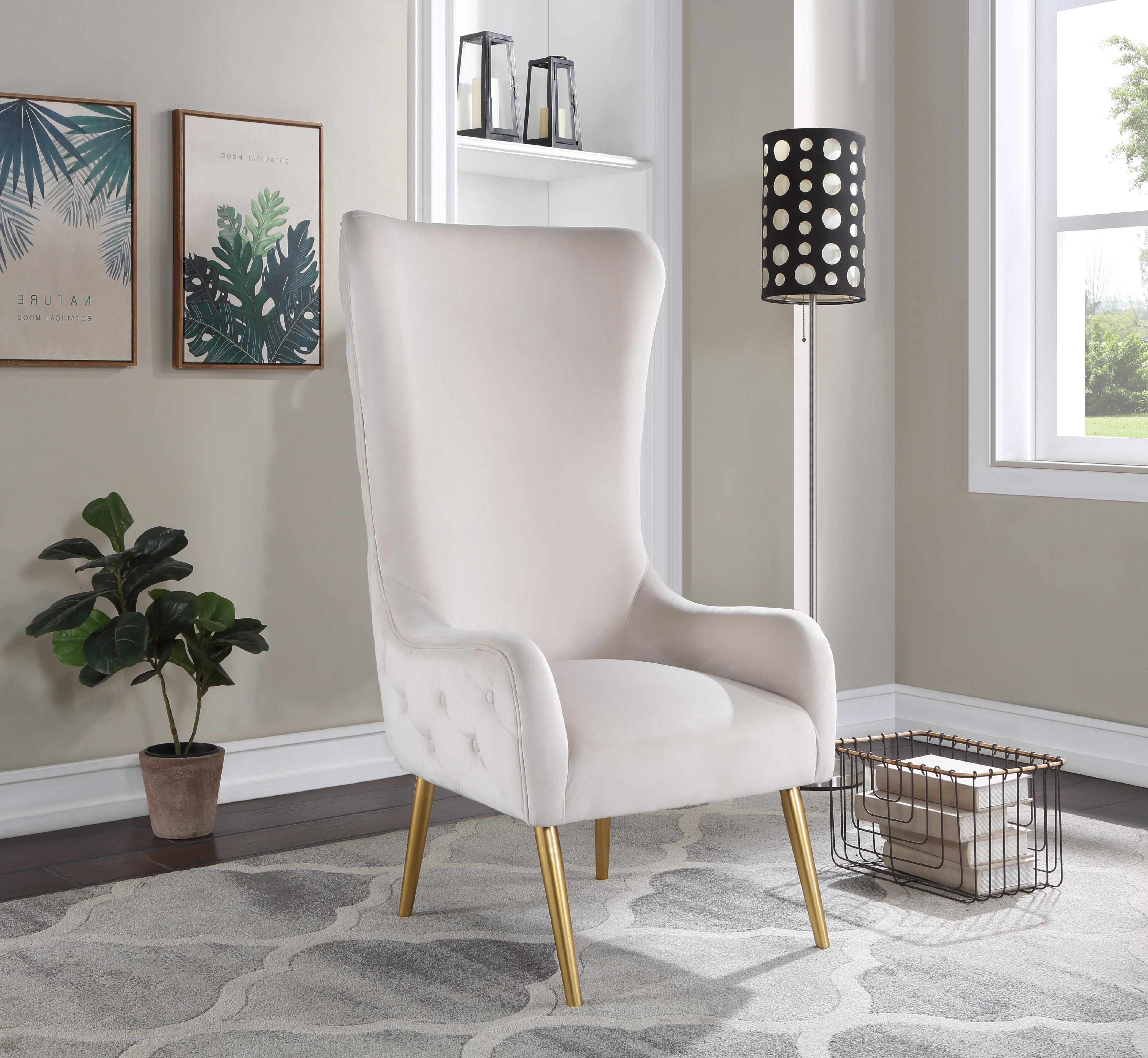 Alexander Cream Velvet Accent Chair - Luxury Home Furniture (MI)