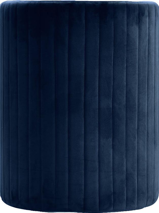 Selena Navy Velvet Accent Chair and Ottoman Set - Luxury Home Furniture (MI)