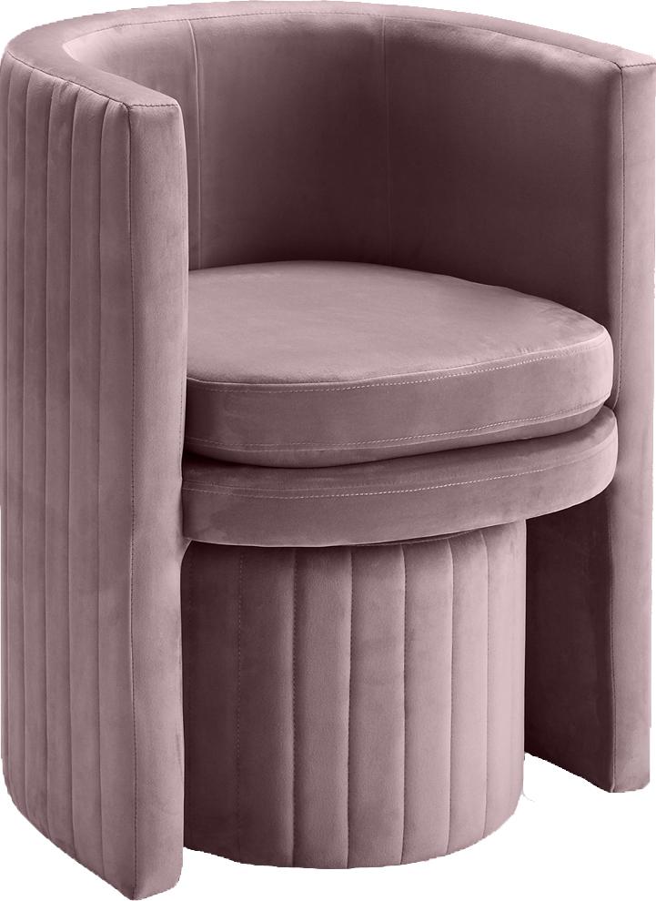 Selena Pink Velvet Accent Chair and Ottoman Set - Luxury Home Furniture (MI)