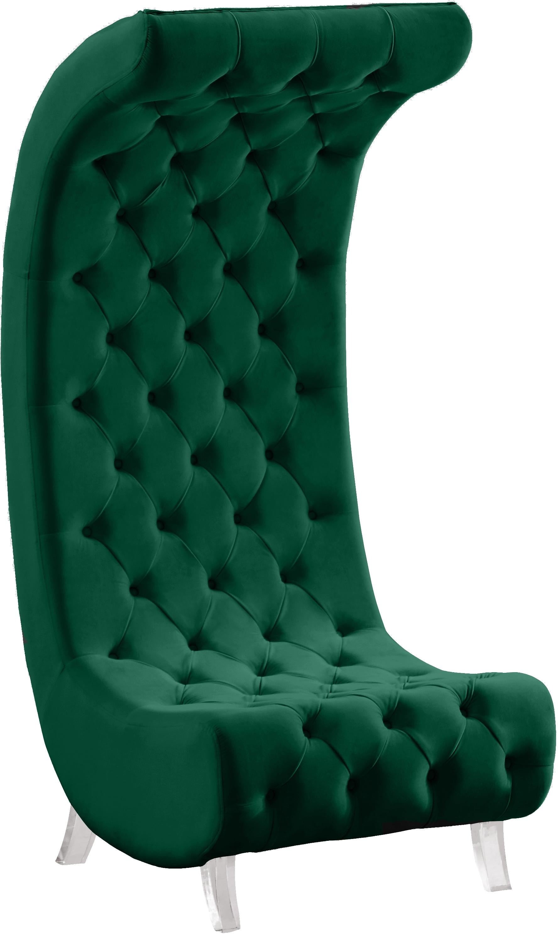 Crescent Green Velvet Accent Chair - Luxury Home Furniture (MI)