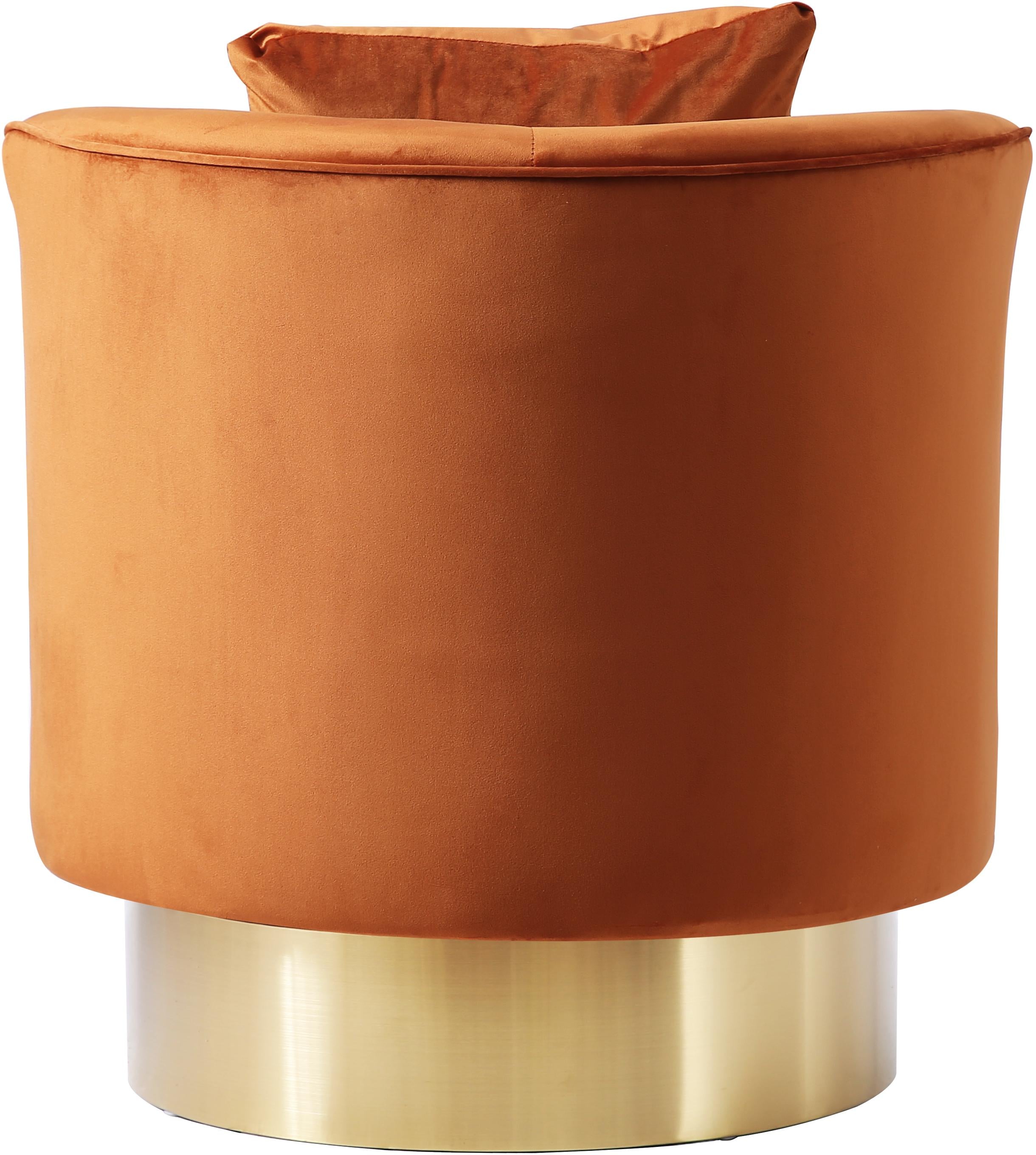 Kendra Cognac Velvet Accent Chair - Luxury Home Furniture (MI)