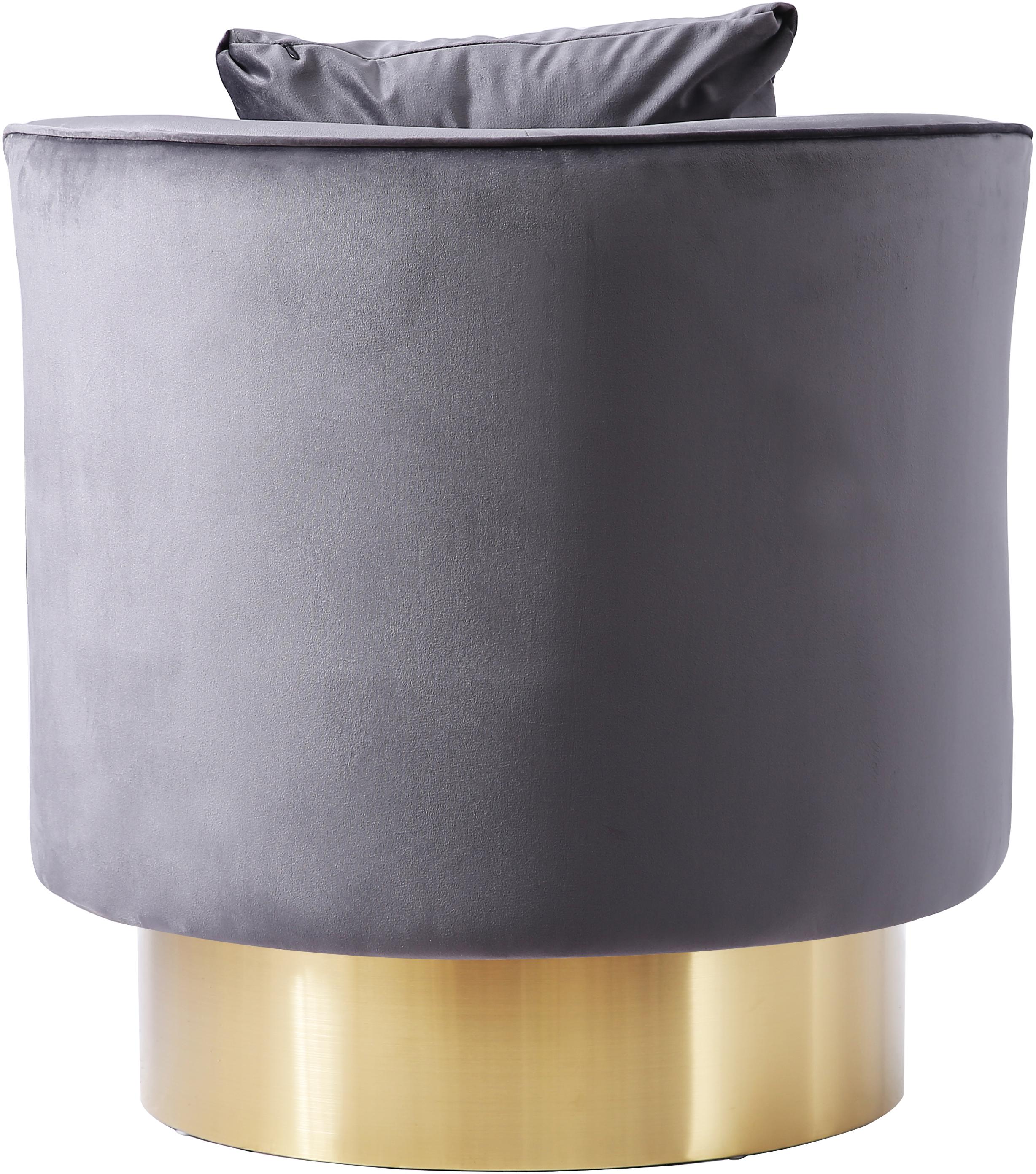 Kendra Grey Velvet Accent Chair - Luxury Home Furniture (MI)