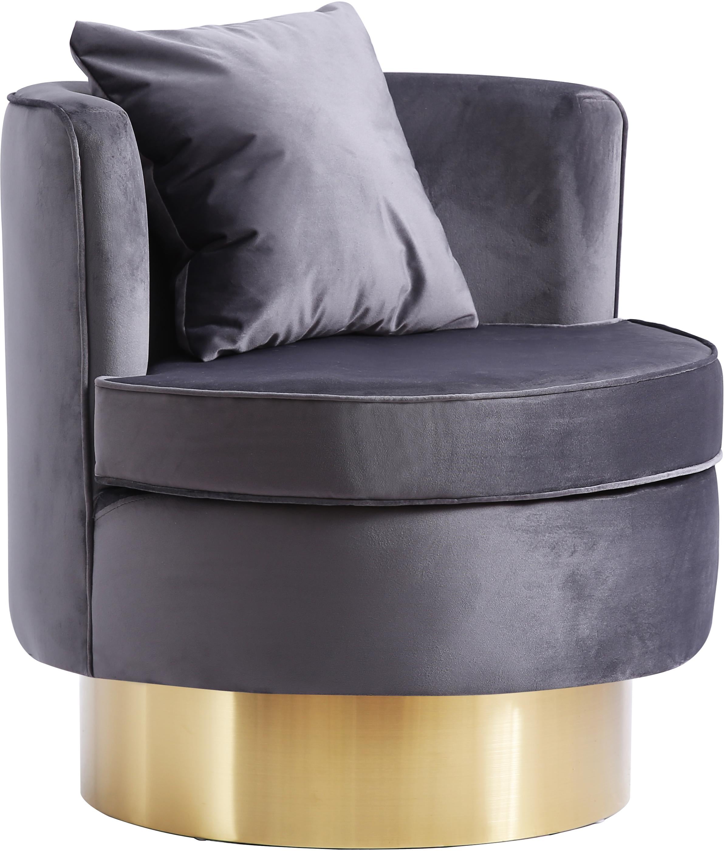 Kendra Grey Velvet Accent Chair - Luxury Home Furniture (MI)