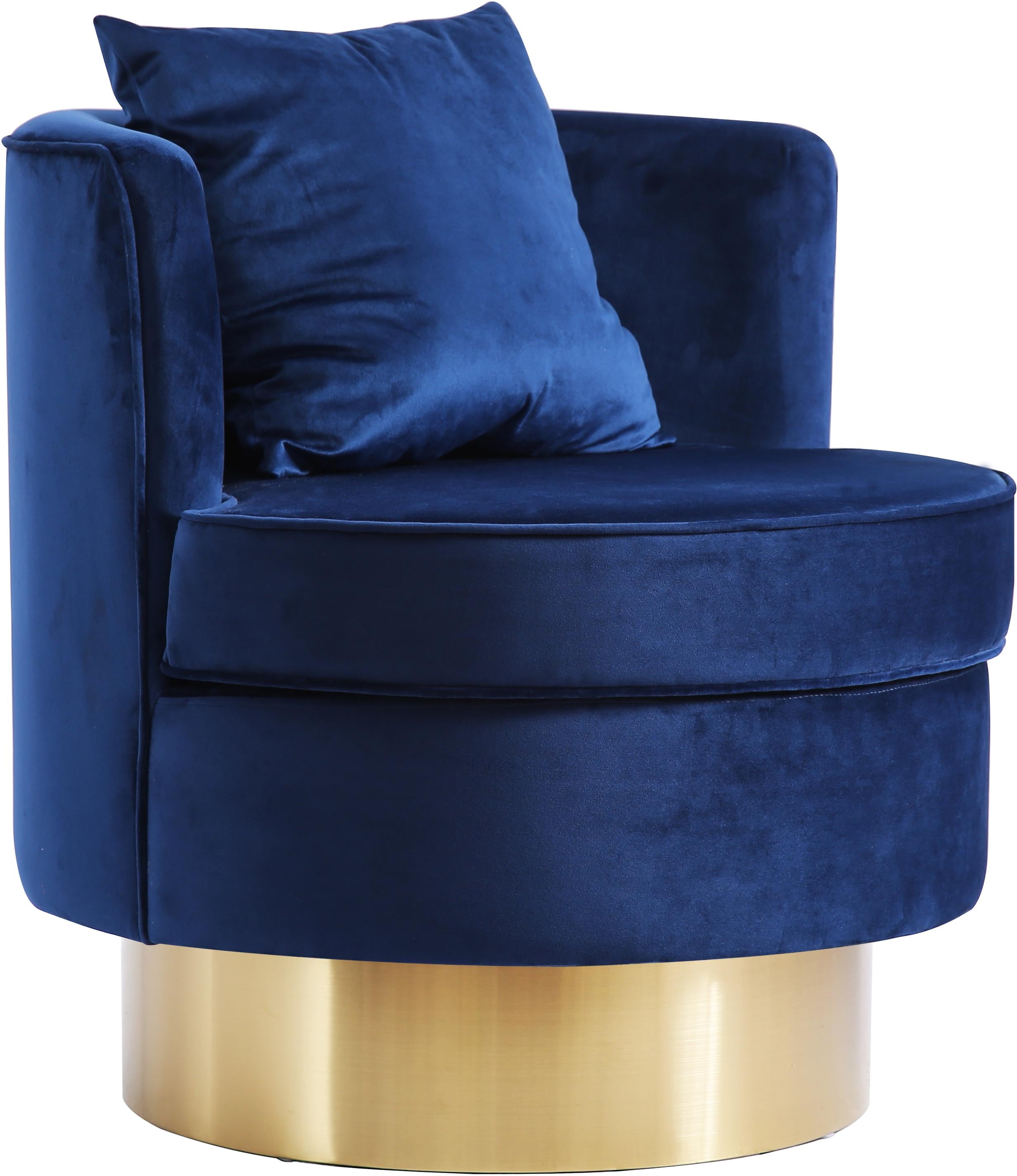 Kendra Navy Velvet Accent Chair - Luxury Home Furniture (MI)