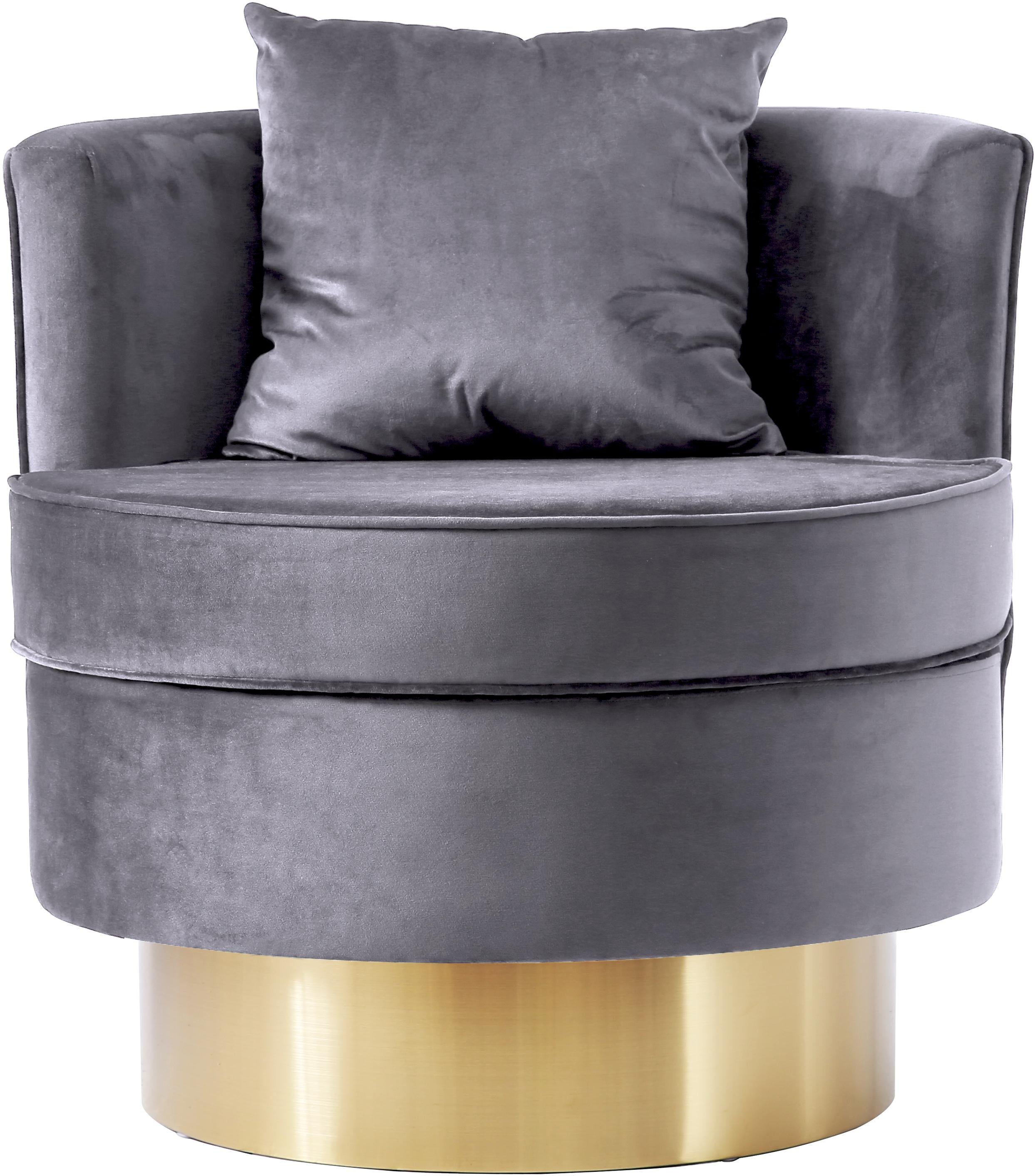 Kendra Grey Velvet Accent Chair - Luxury Home Furniture (MI)