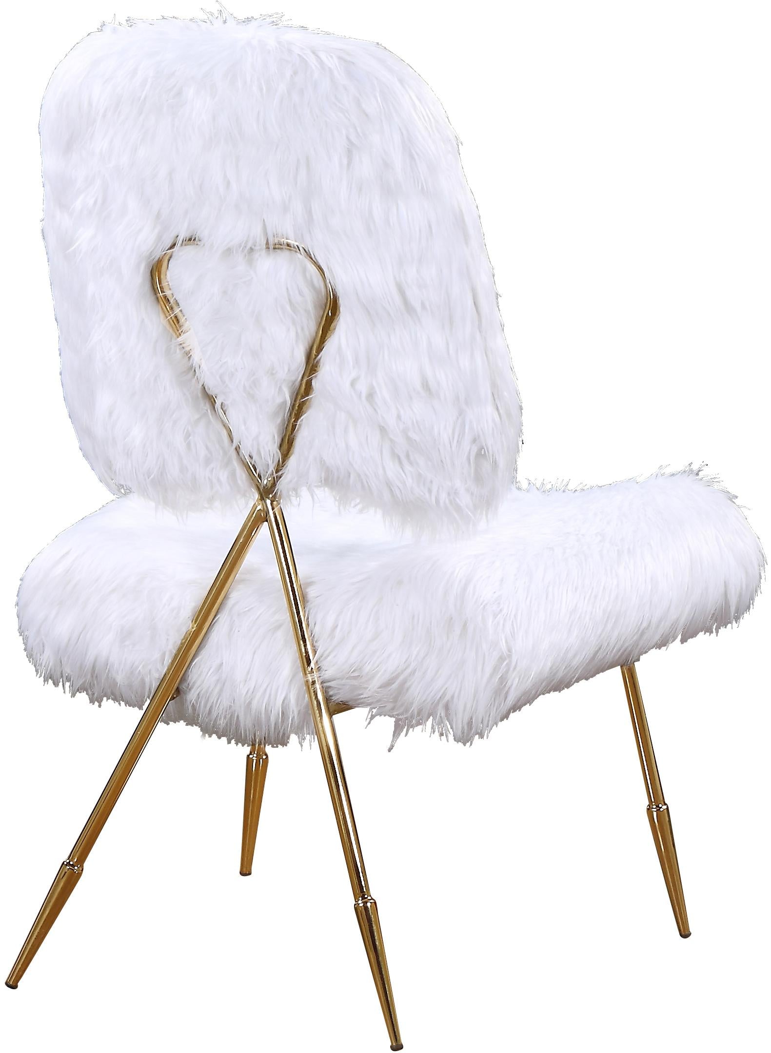Magnolia White Faux Fur Accent Chair - Luxury Home Furniture (MI)