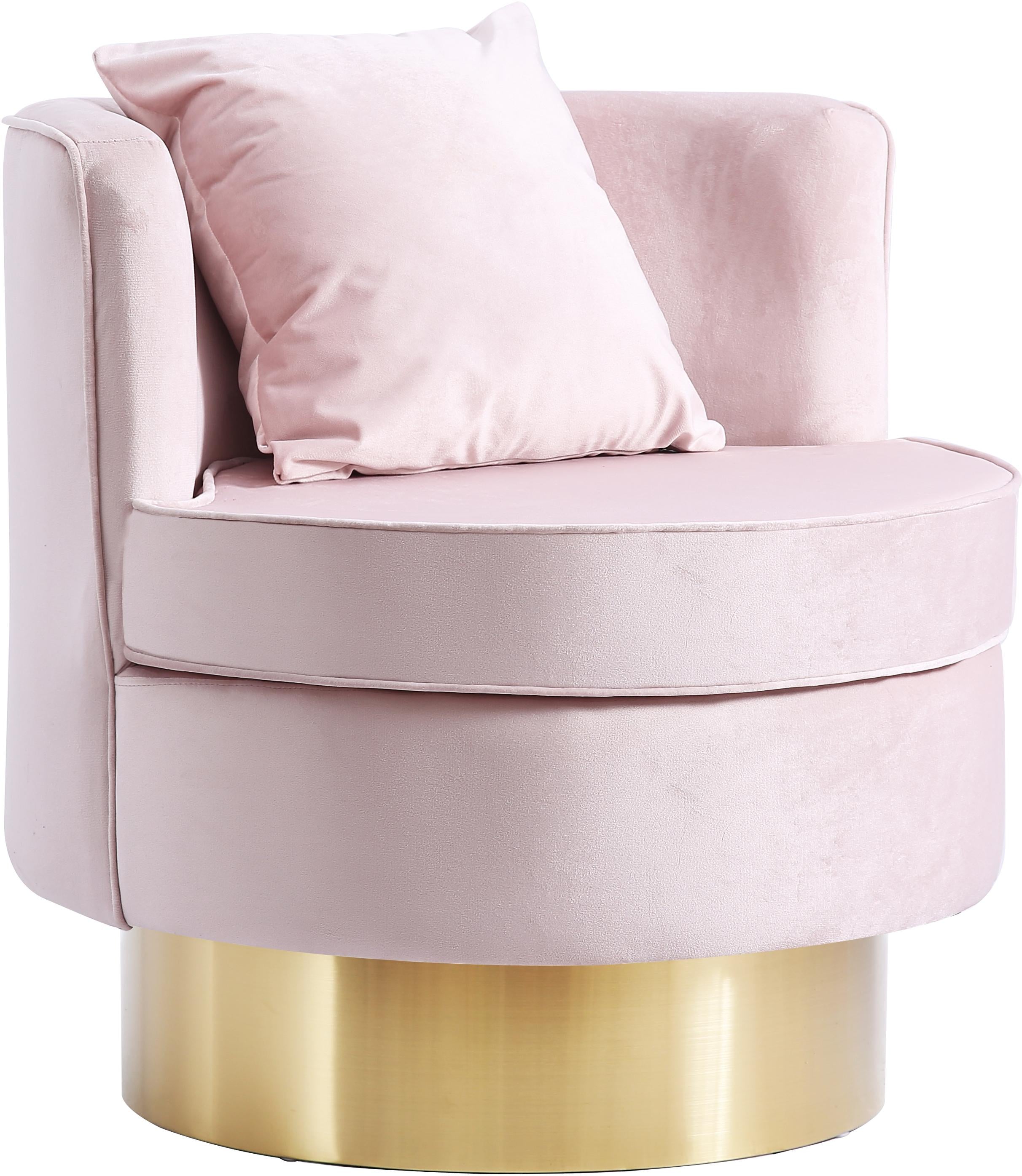 Kendra Pink Velvet Accent Chair - Luxury Home Furniture (MI)