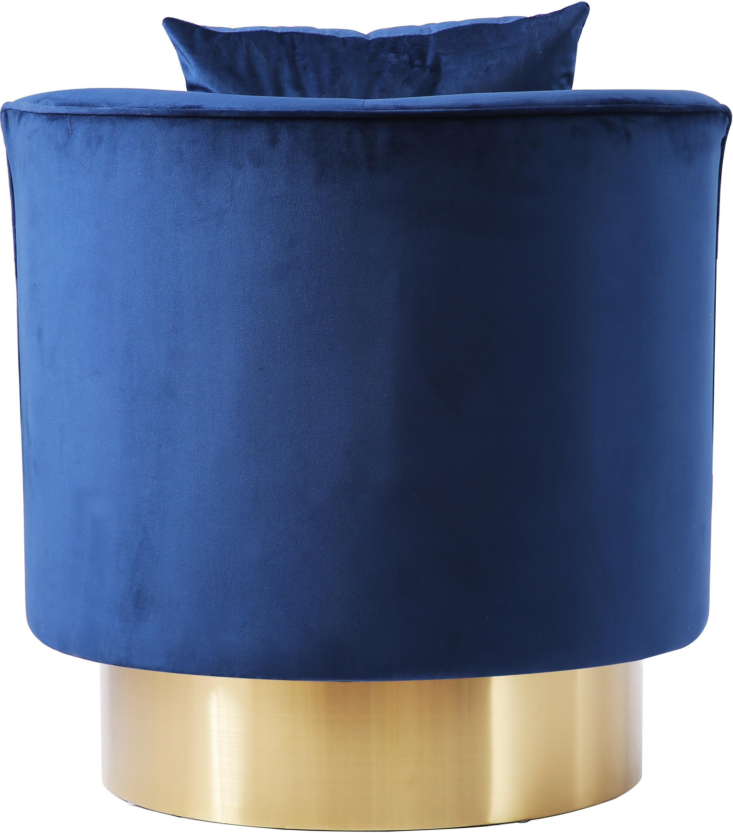 Kendra Navy Velvet Accent Chair - Luxury Home Furniture (MI)