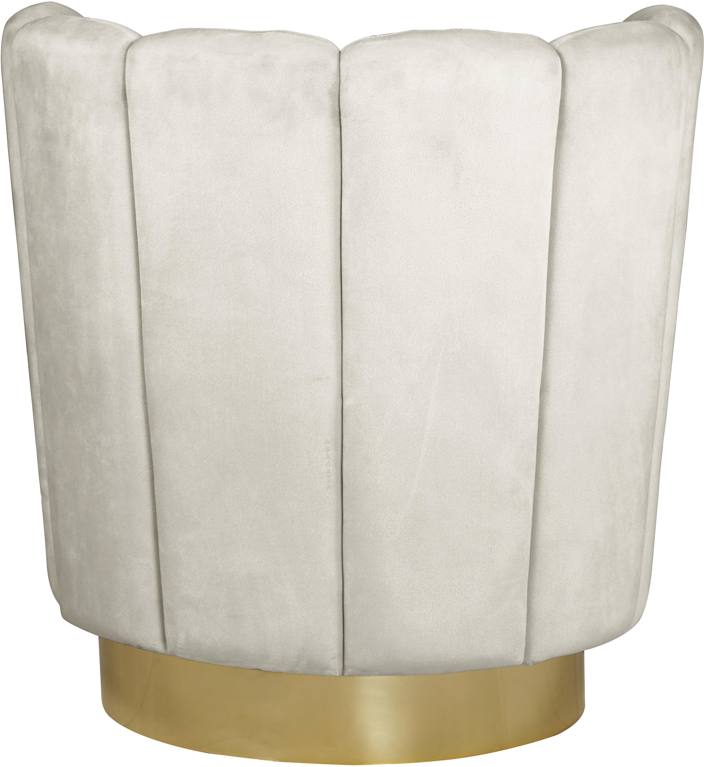 Lily Cream Velvet Accent Chair - Luxury Home Furniture (MI)