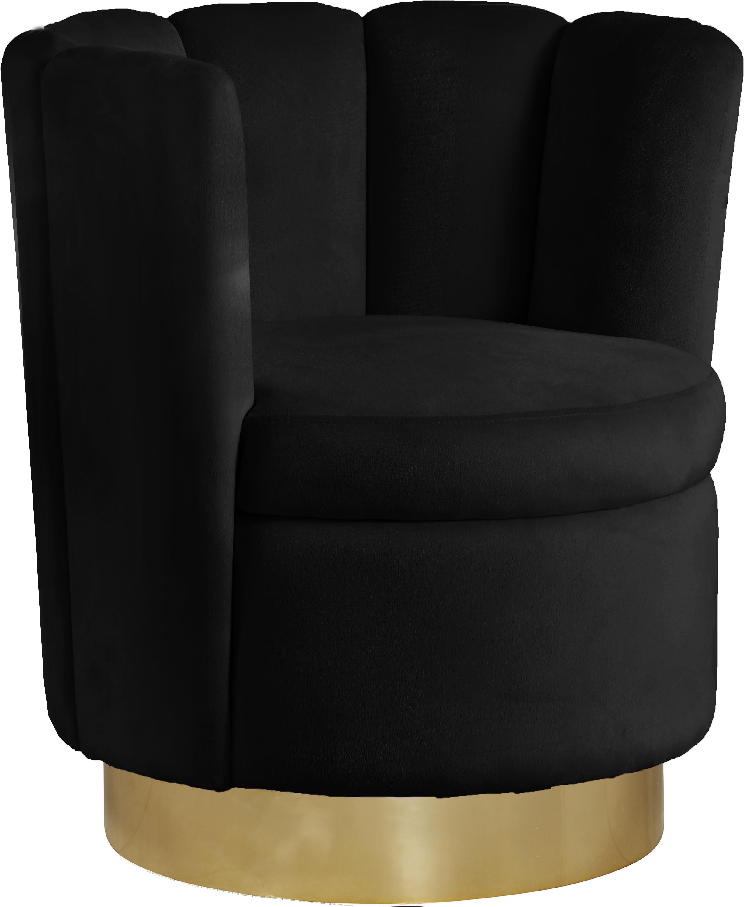 Lily Black Velvet Accent Chair - Luxury Home Furniture (MI)