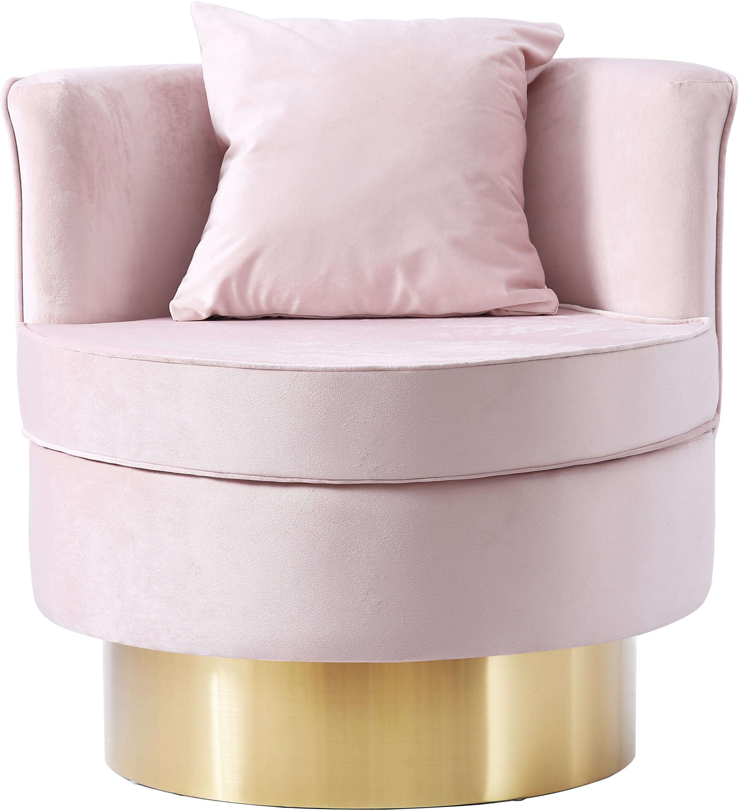 Kendra Pink Velvet Accent Chair - Luxury Home Furniture (MI)