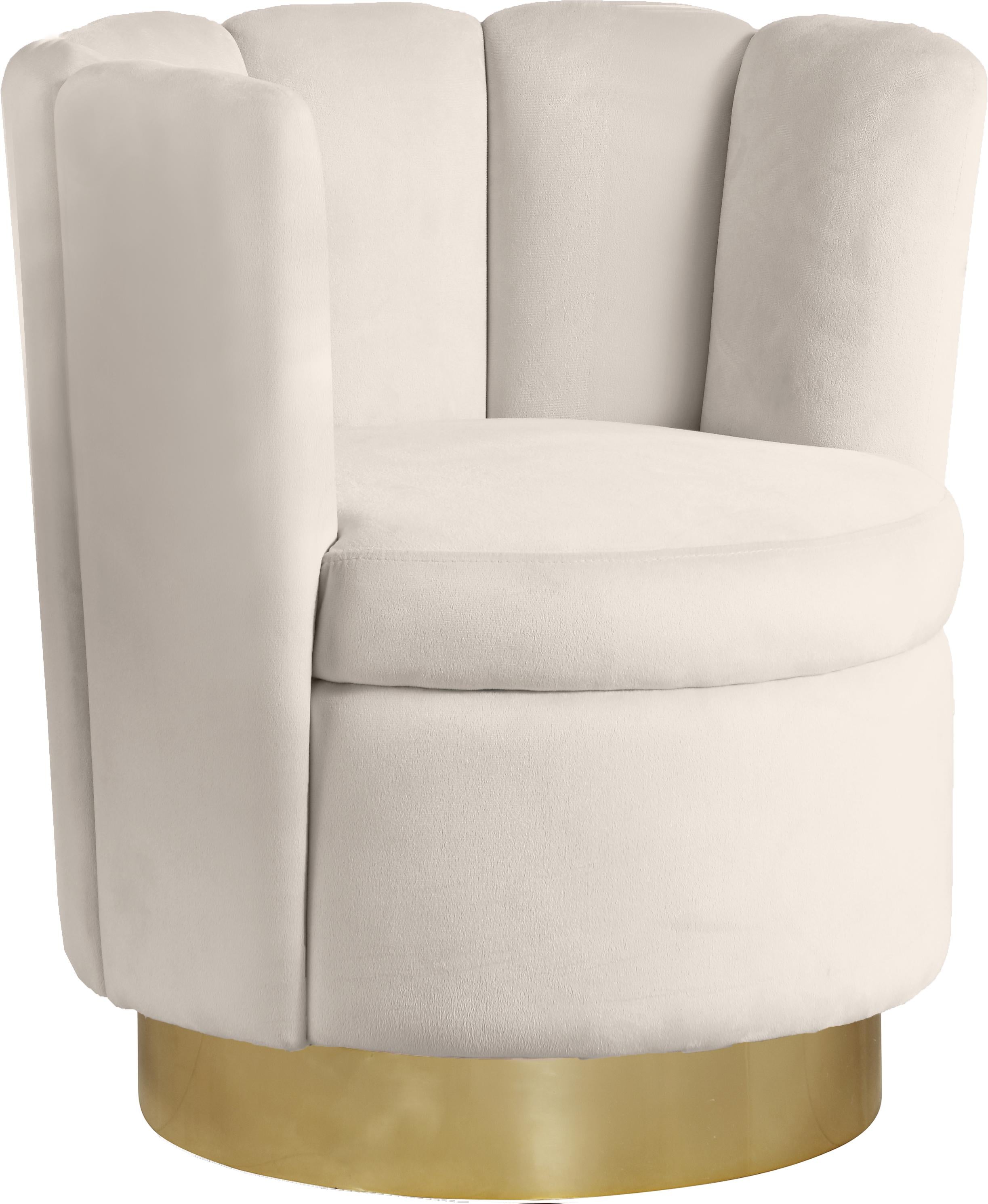 Lily Cream Velvet Accent Chair - Luxury Home Furniture (MI)