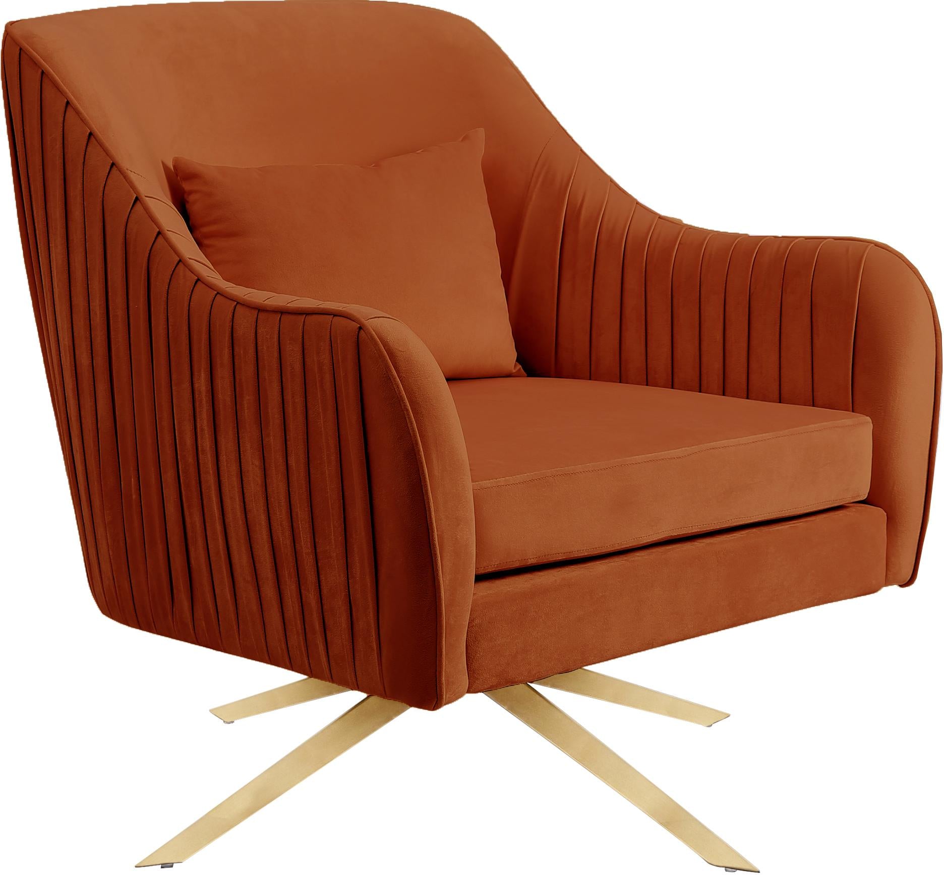 Paloma Cognac Velvet Accent Chair - Luxury Home Furniture (MI)