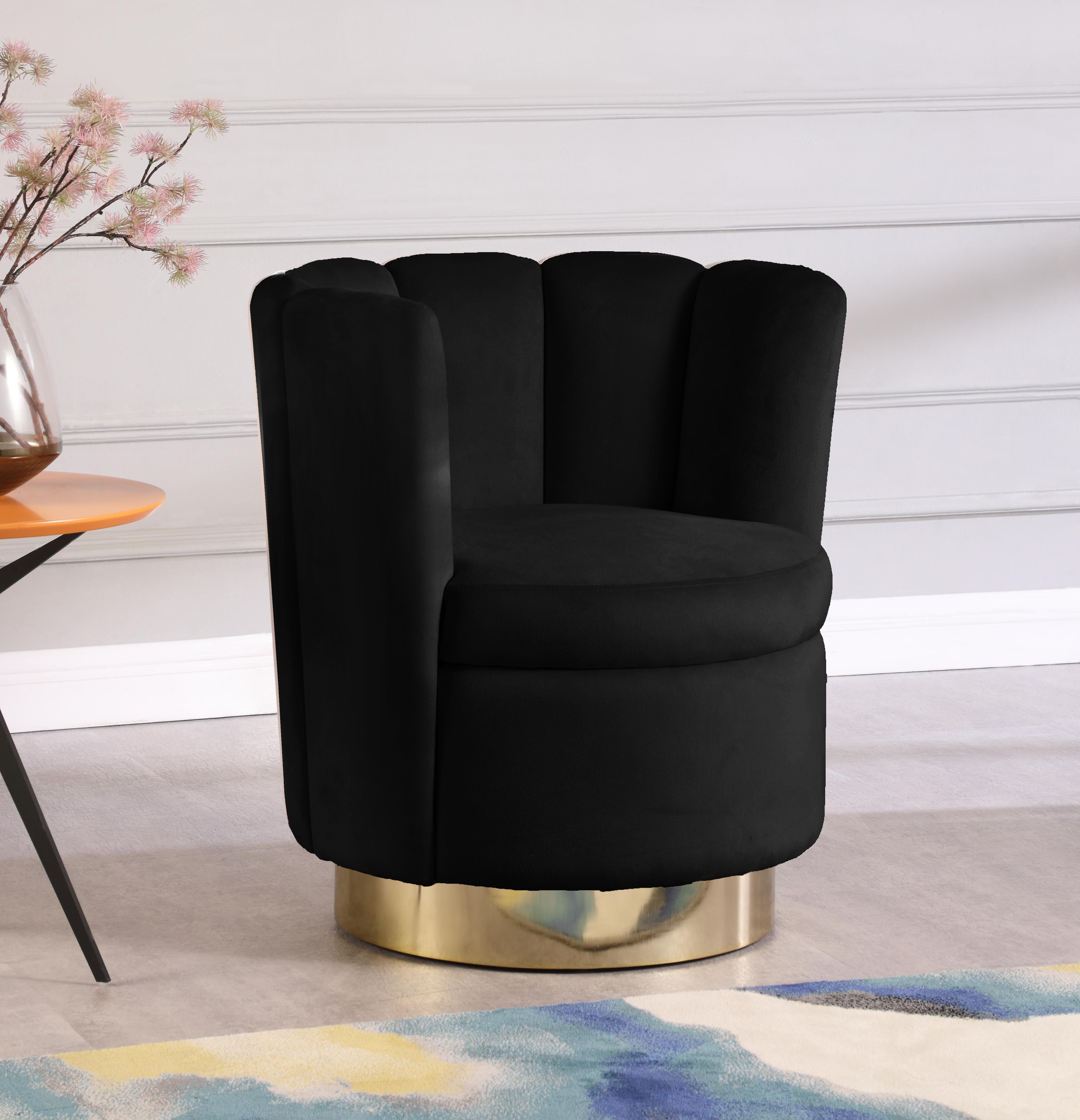 Lily Black Velvet Accent Chair - Luxury Home Furniture (MI)