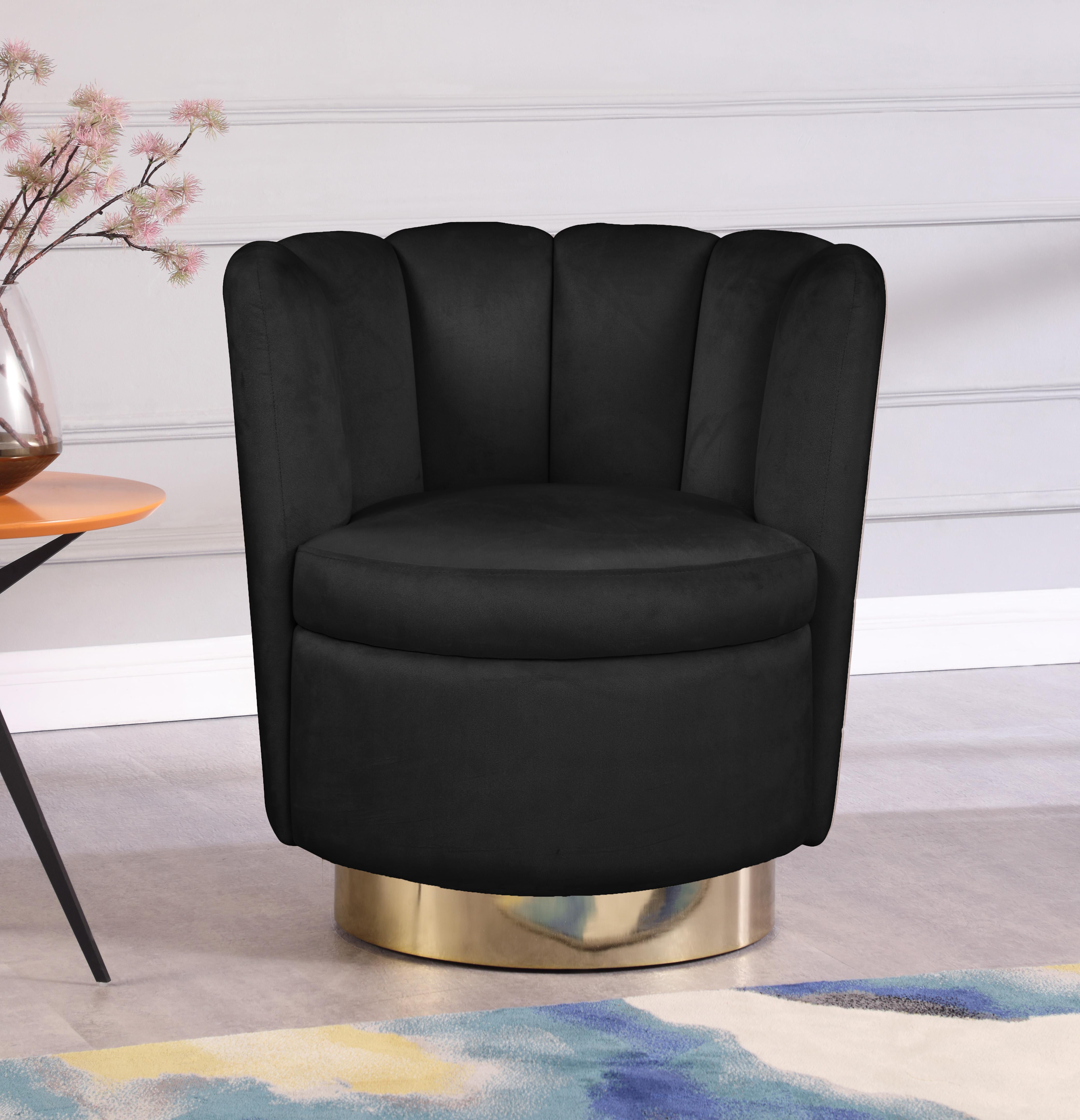 Lily Black Velvet Accent Chair - Luxury Home Furniture (MI)