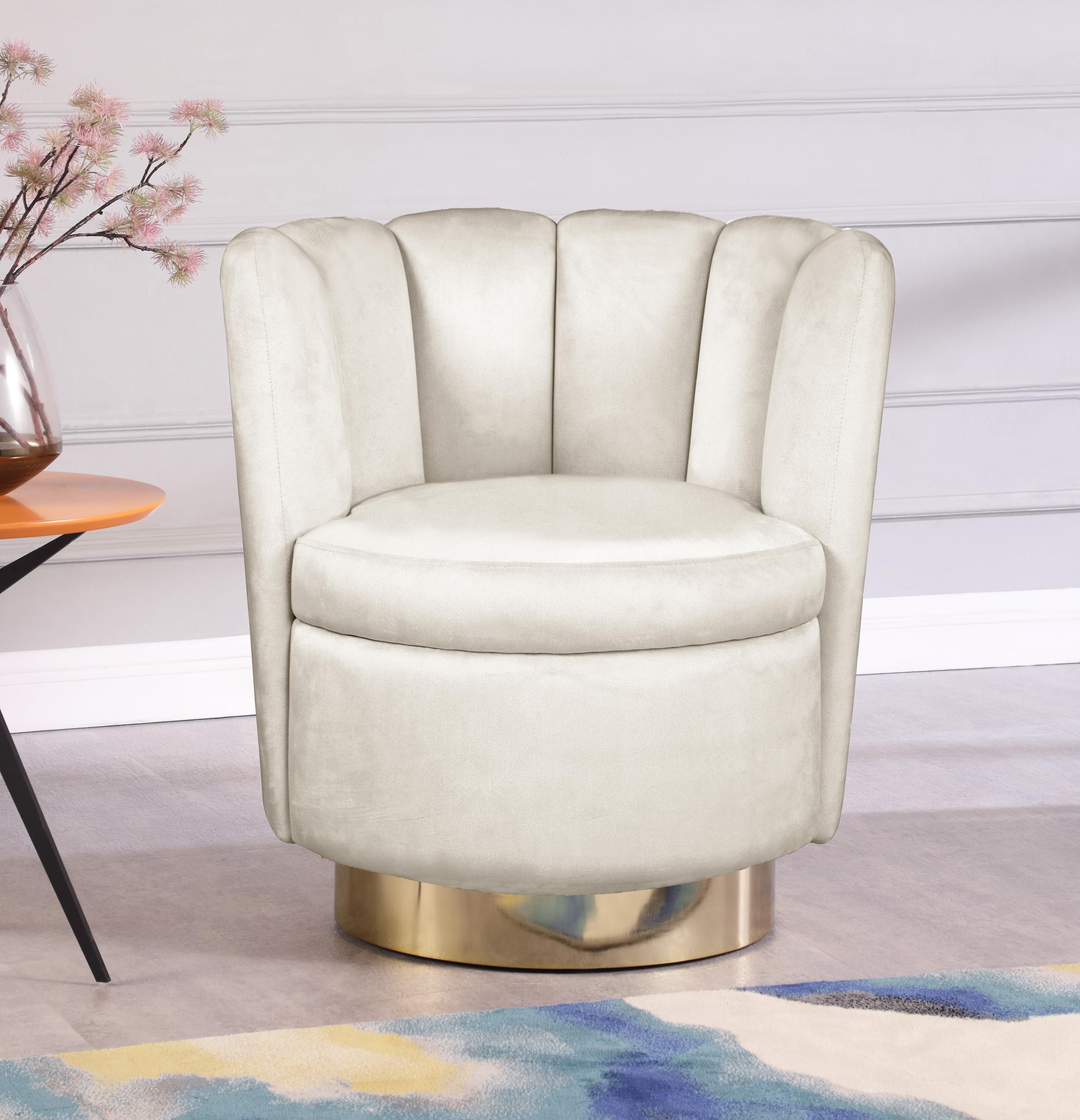 Lily Cream Velvet Accent Chair - Luxury Home Furniture (MI)