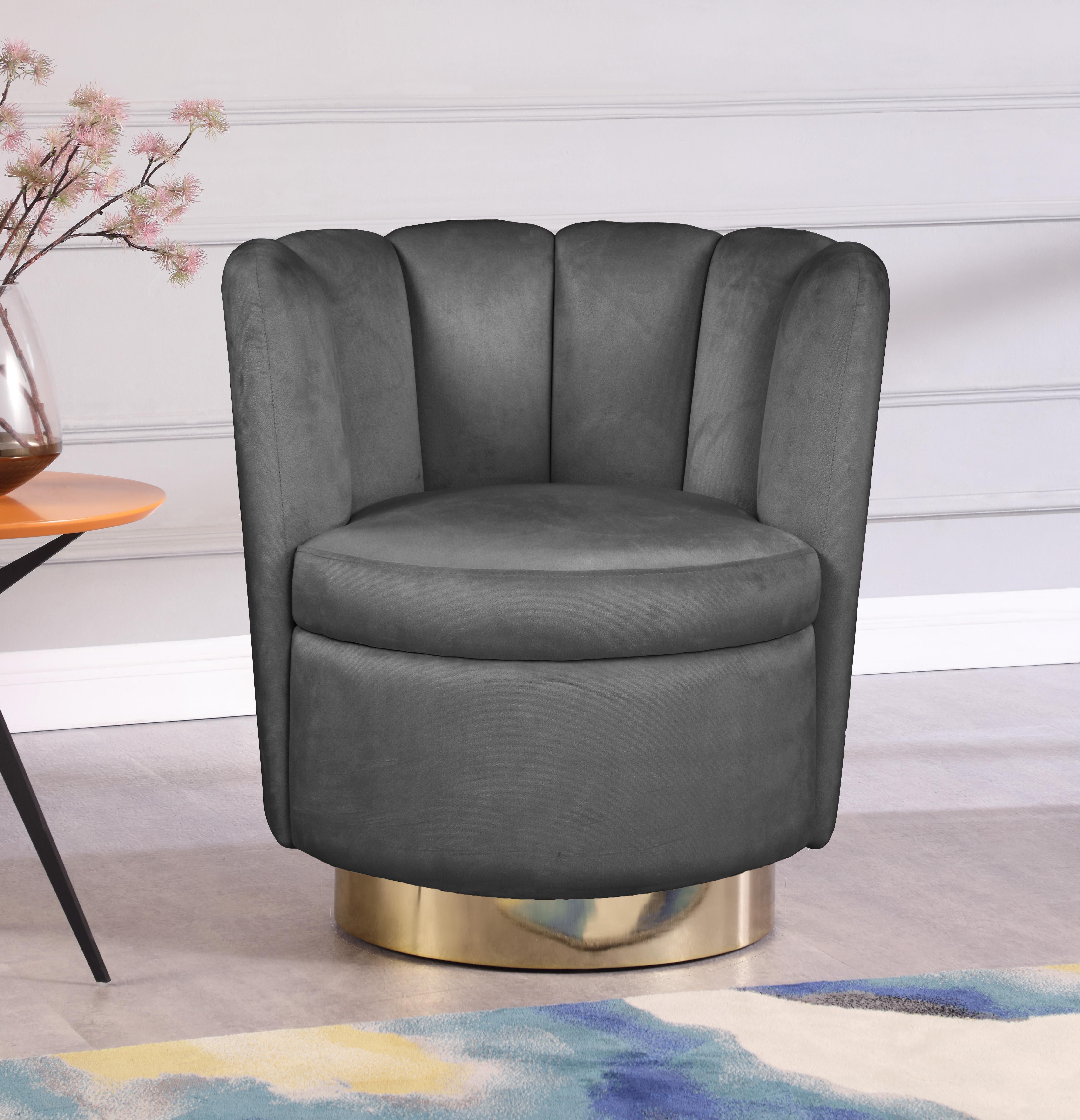 Lily Grey Velvet Accent Chair - Luxury Home Furniture (MI)