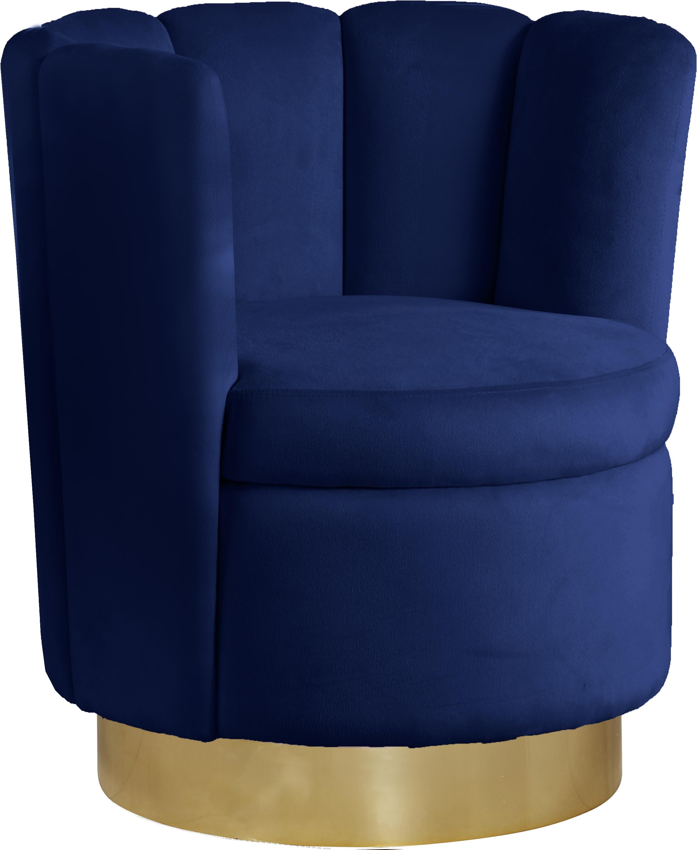 Lily Navy Velvet Accent Chair - Luxury Home Furniture (MI)