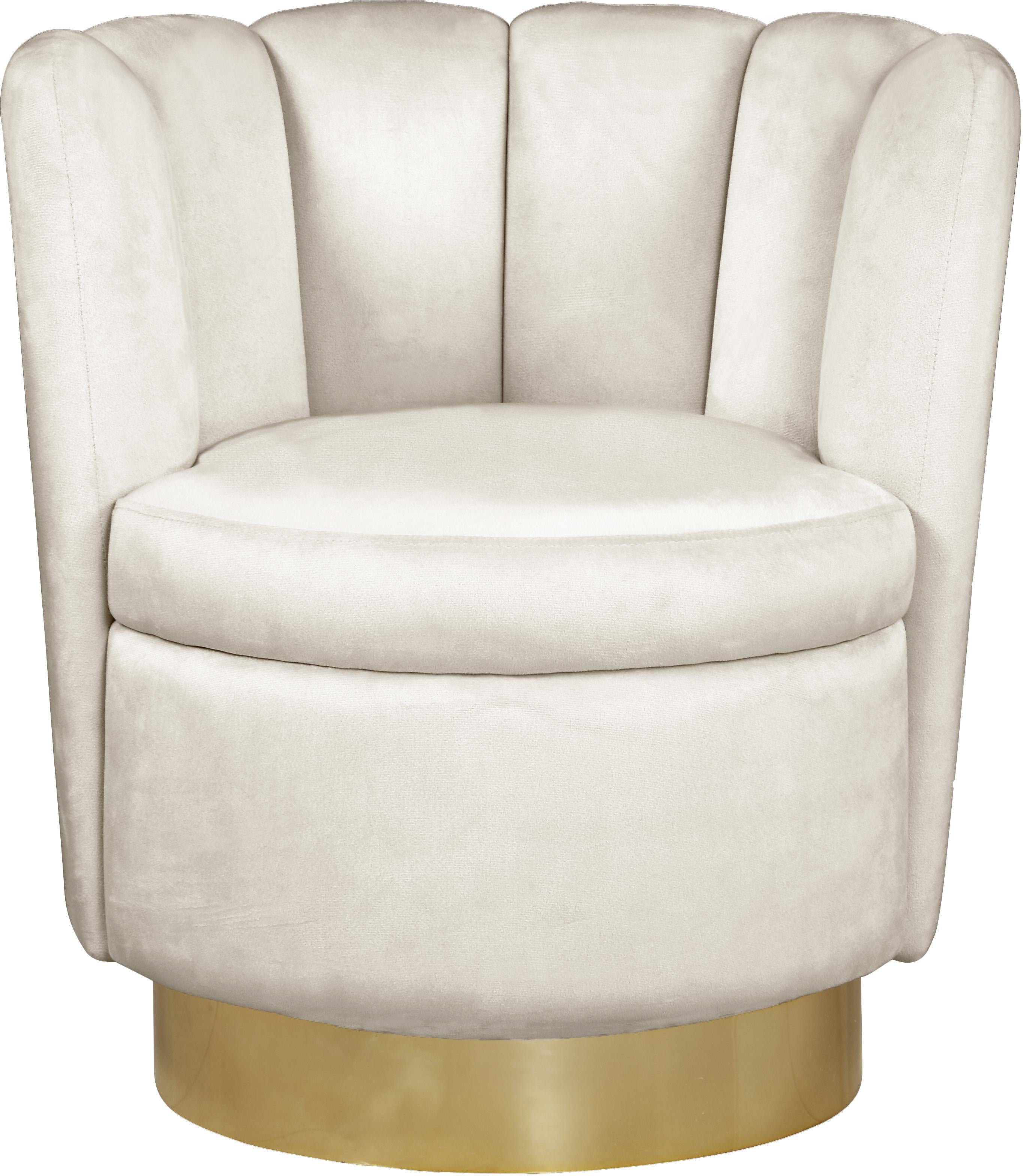 Lily Cream Velvet Accent Chair - Luxury Home Furniture (MI)