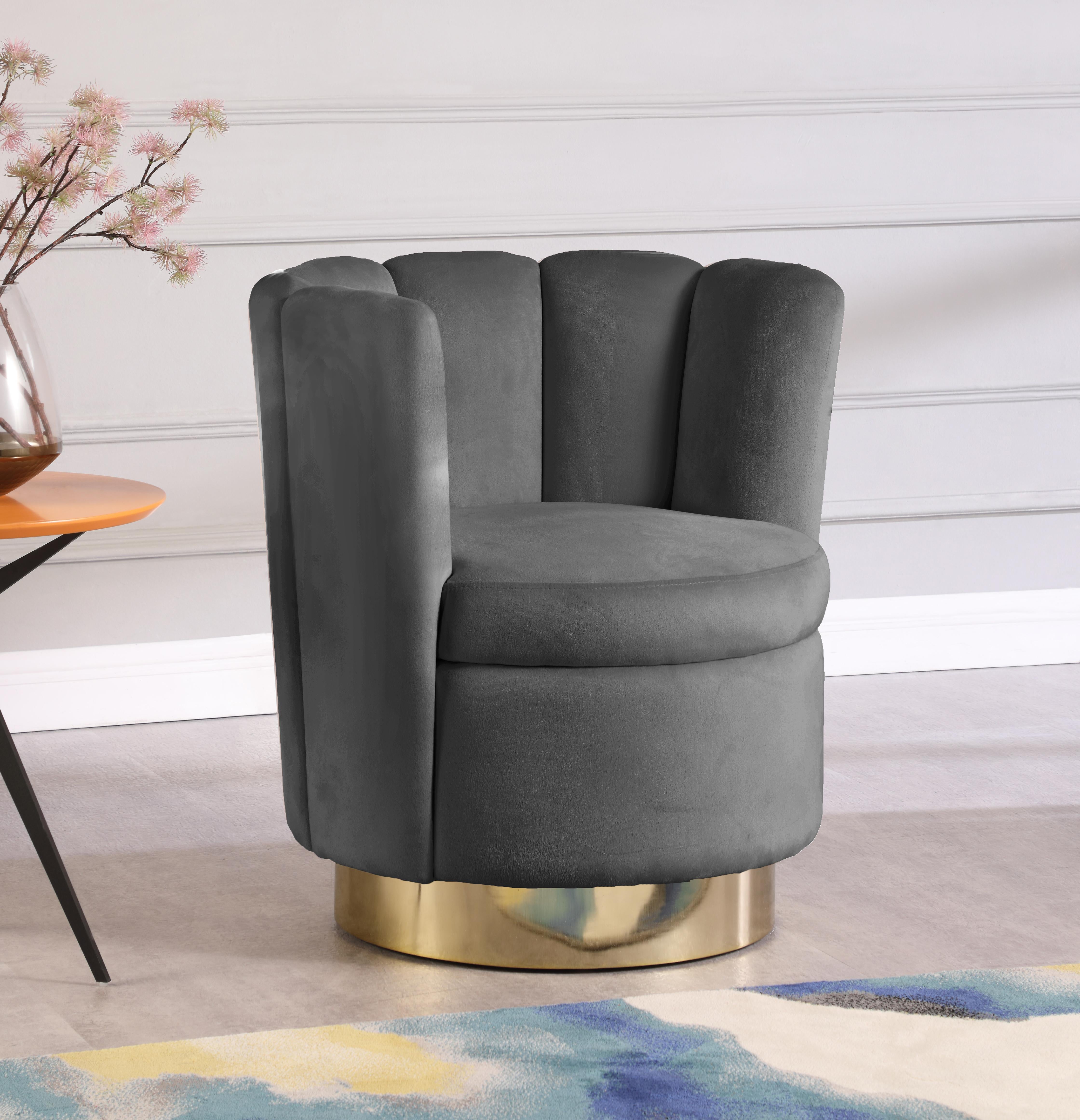 Lily Grey Velvet Accent Chair - Luxury Home Furniture (MI)
