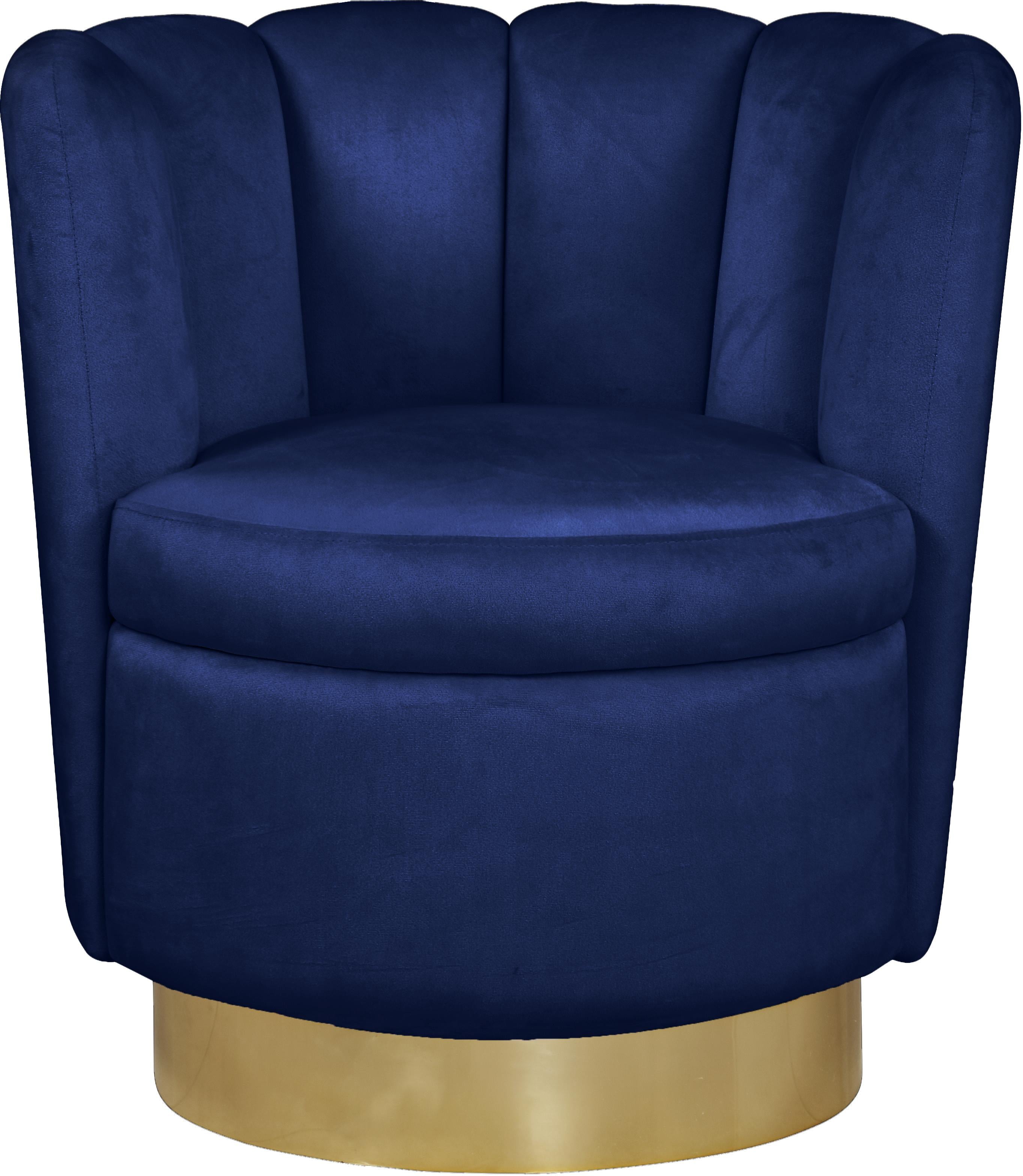 Lily Navy Velvet Accent Chair - Luxury Home Furniture (MI)