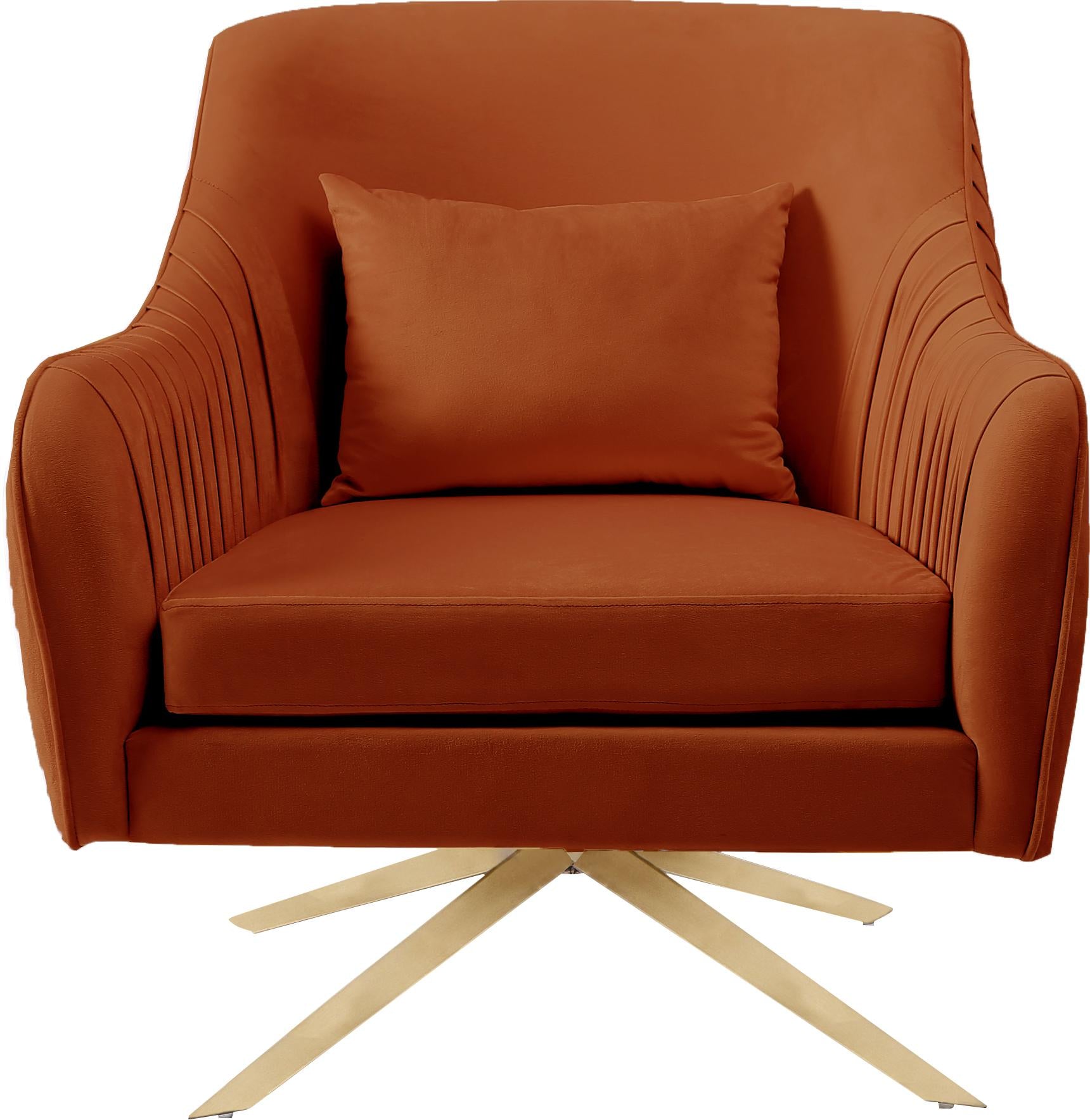 Paloma Cognac Velvet Accent Chair - Luxury Home Furniture (MI)