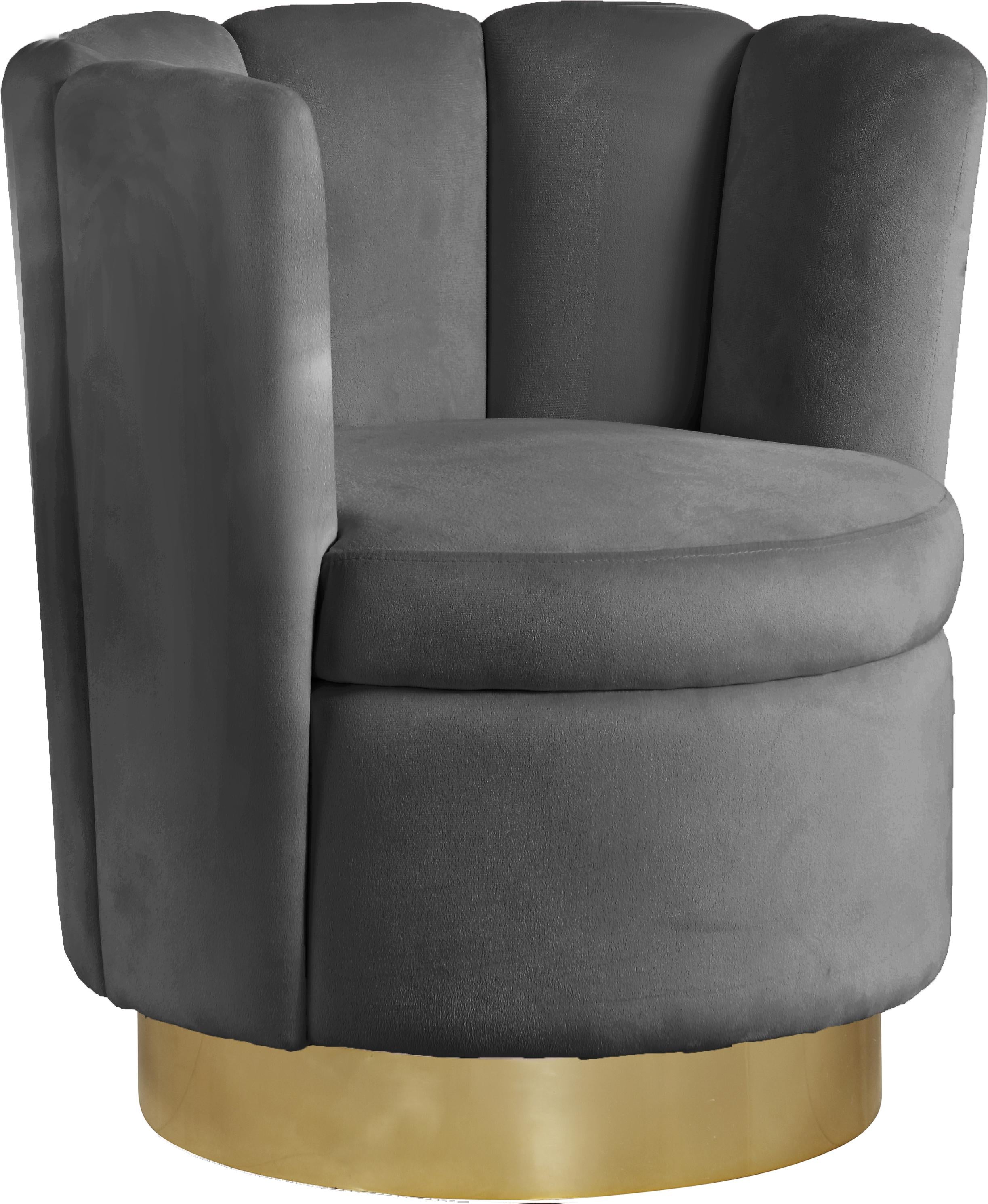 Lily Grey Velvet Accent Chair - Luxury Home Furniture (MI)