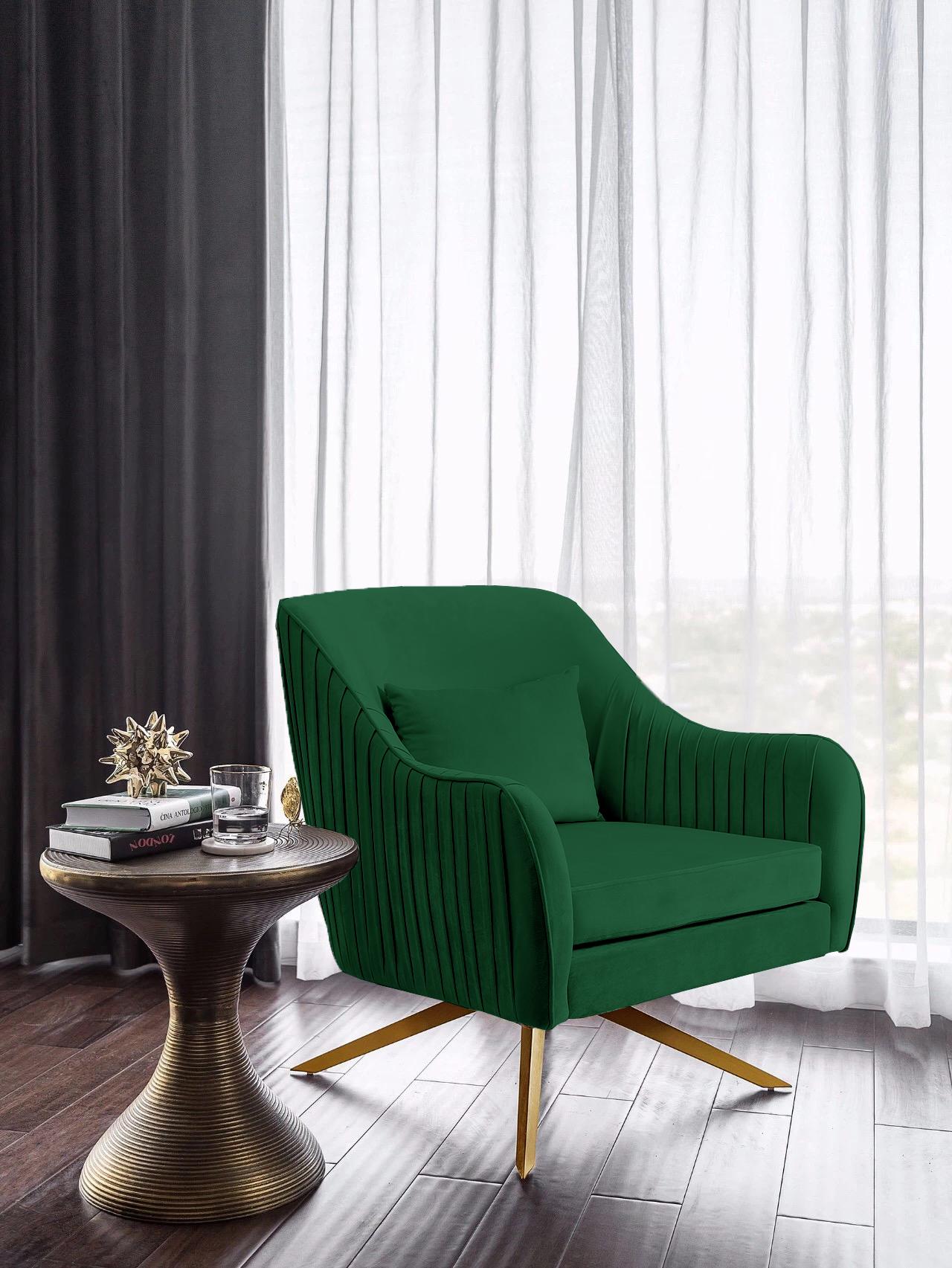 Paloma Green Velvet Accent Chair - Luxury Home Furniture (MI)