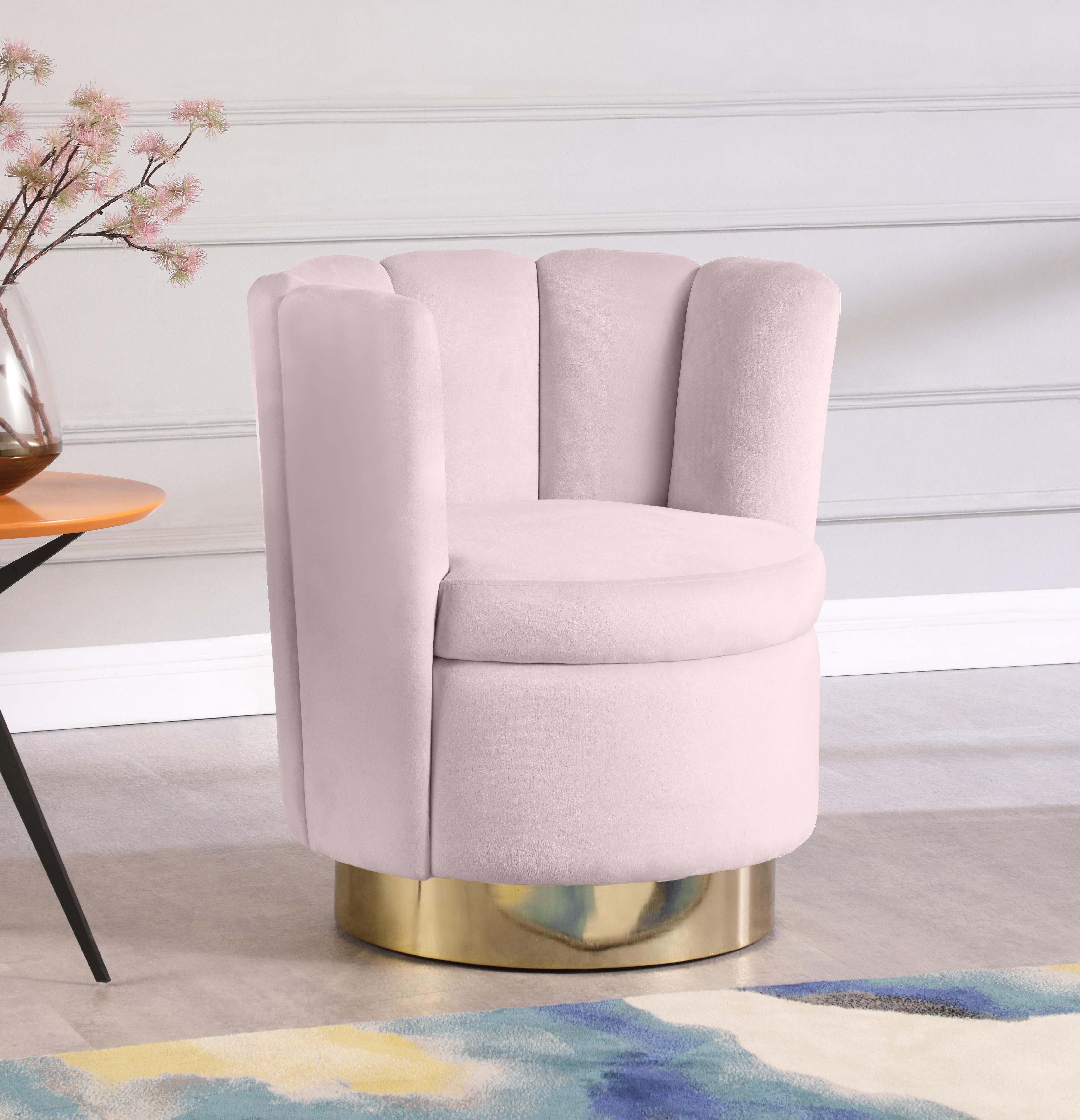 Lily Pink Velvet Accent Chair - Luxury Home Furniture (MI)