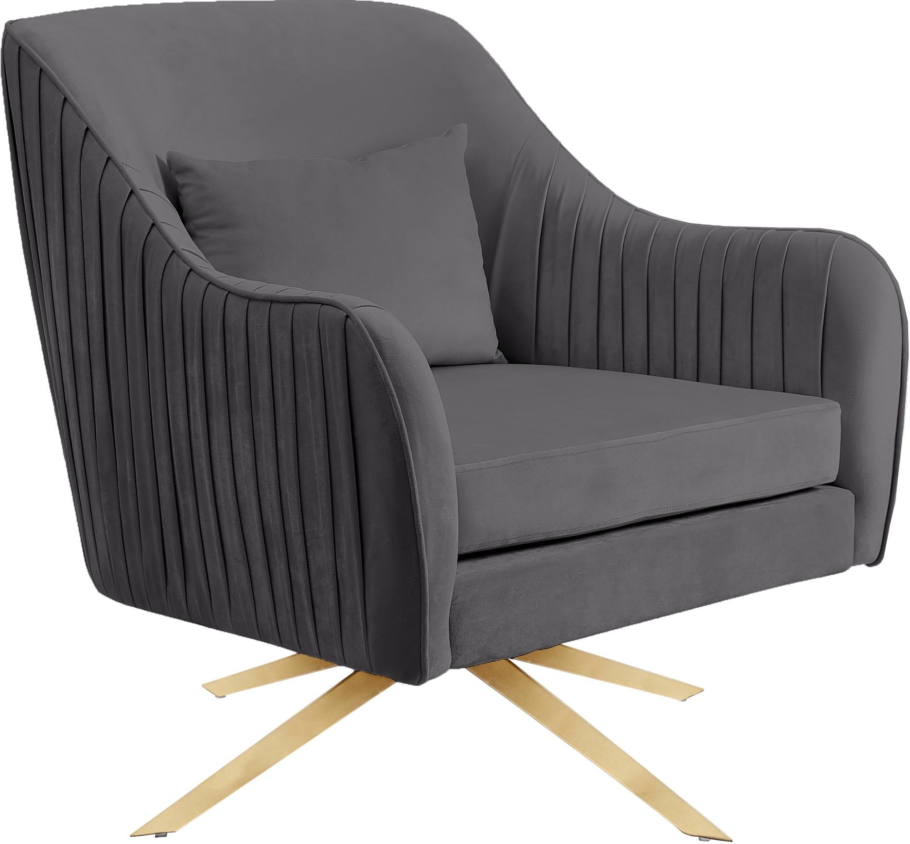 Paloma Grey Velvet Accent Chair - Luxury Home Furniture (MI)