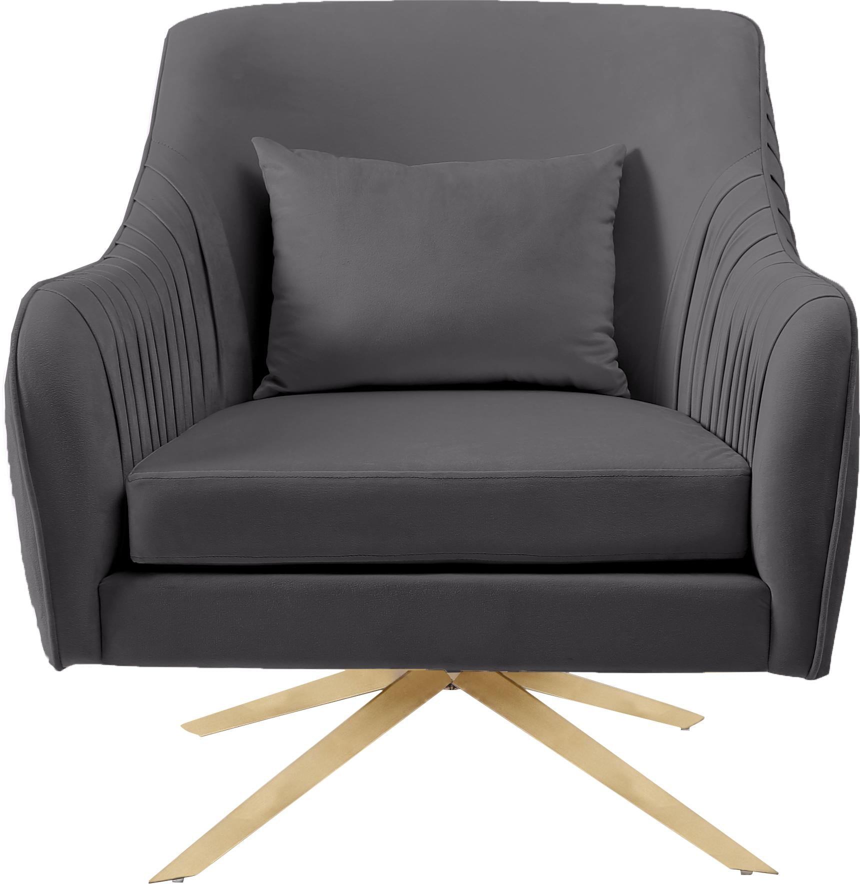 Paloma Grey Velvet Accent Chair - Luxury Home Furniture (MI)