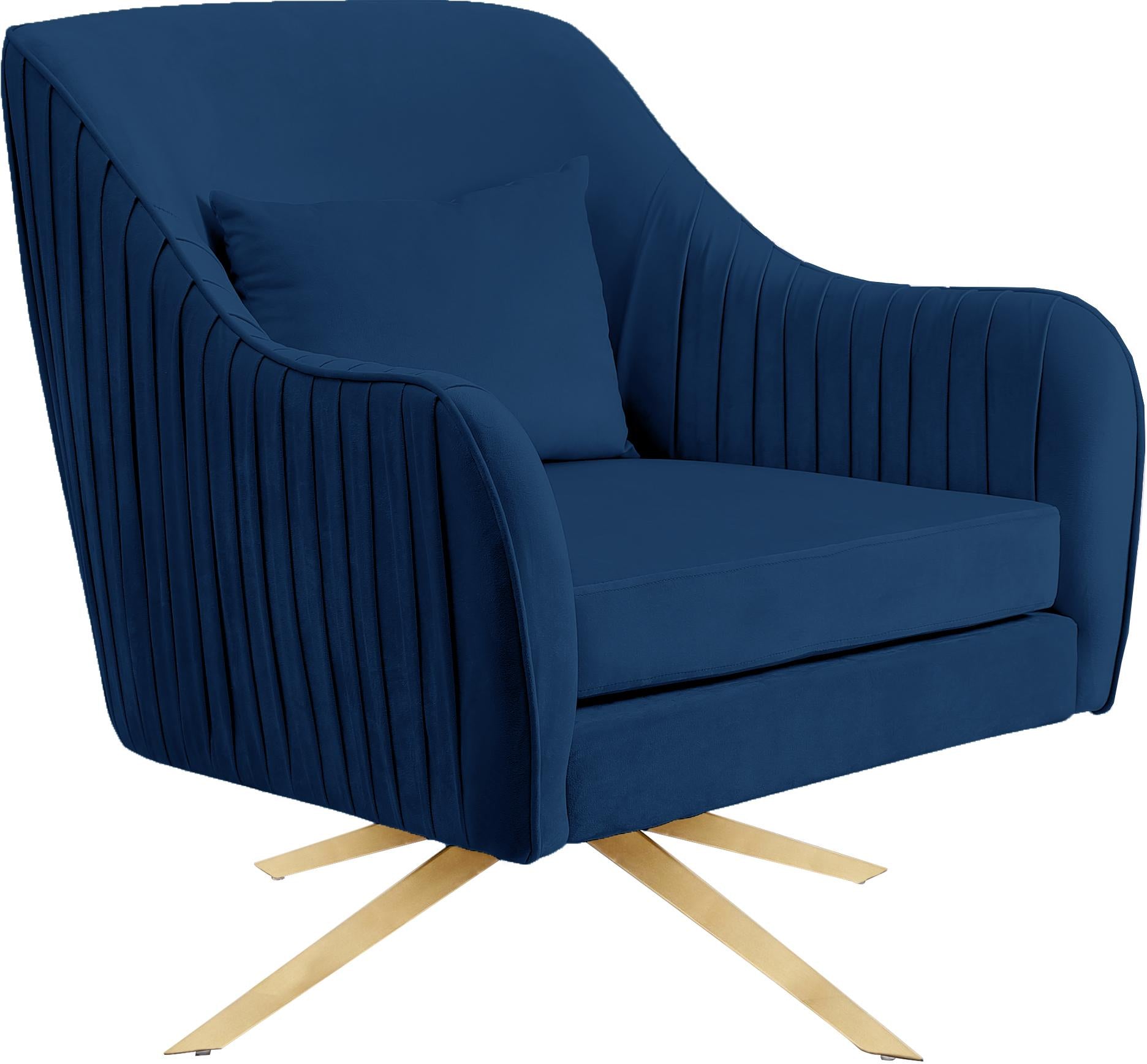 Paloma Navy Velvet Accent Chair - Luxury Home Furniture (MI)