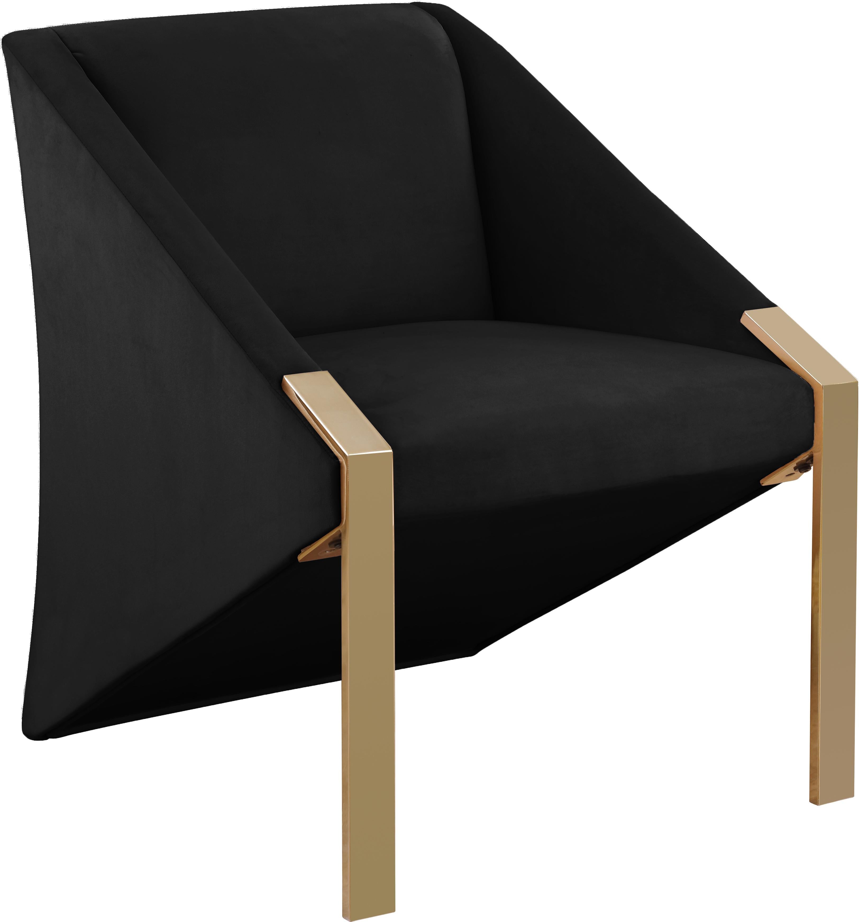 Rivet Black Velvet Accent Chair - Luxury Home Furniture (MI)