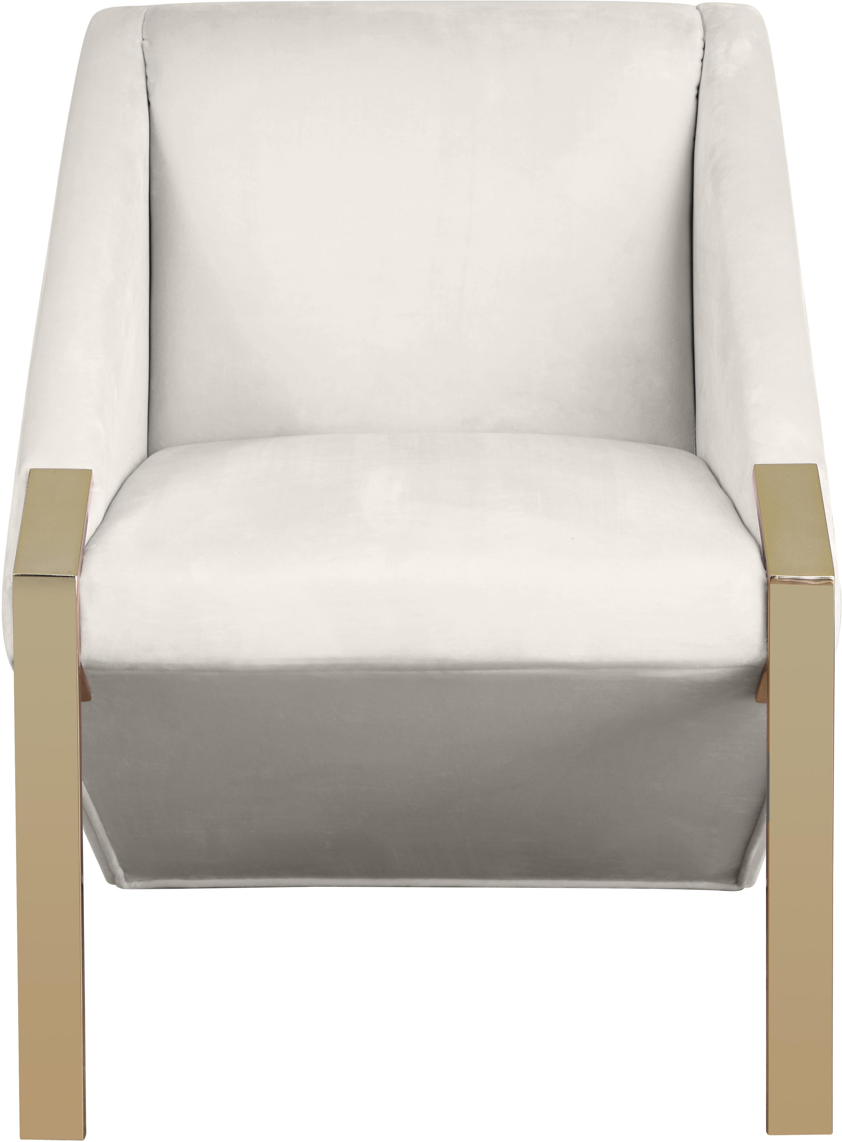 Rivet Cream Velvet Accent Chair - Luxury Home Furniture (MI)