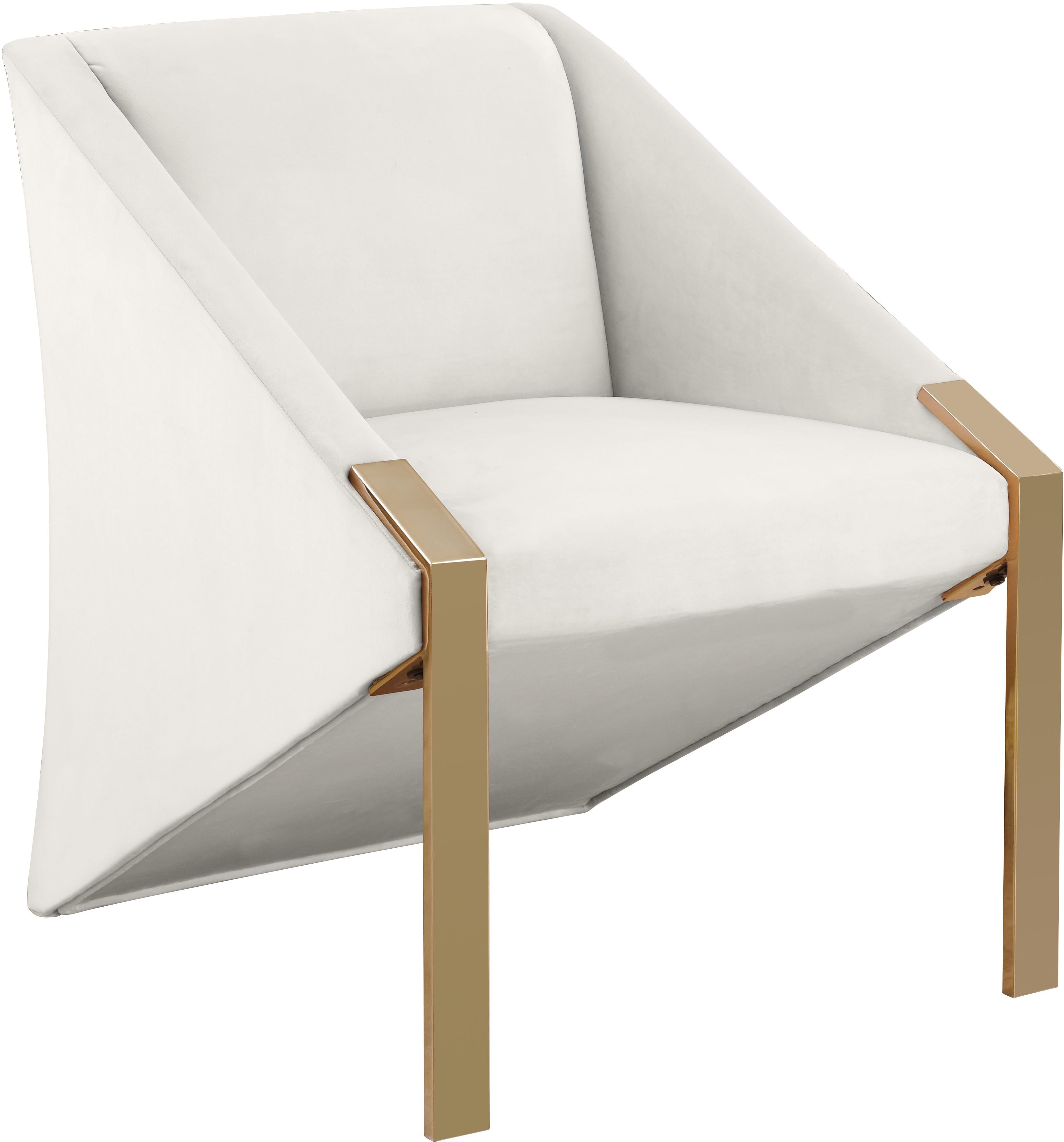 Rivet Cream Velvet Accent Chair - Luxury Home Furniture (MI)