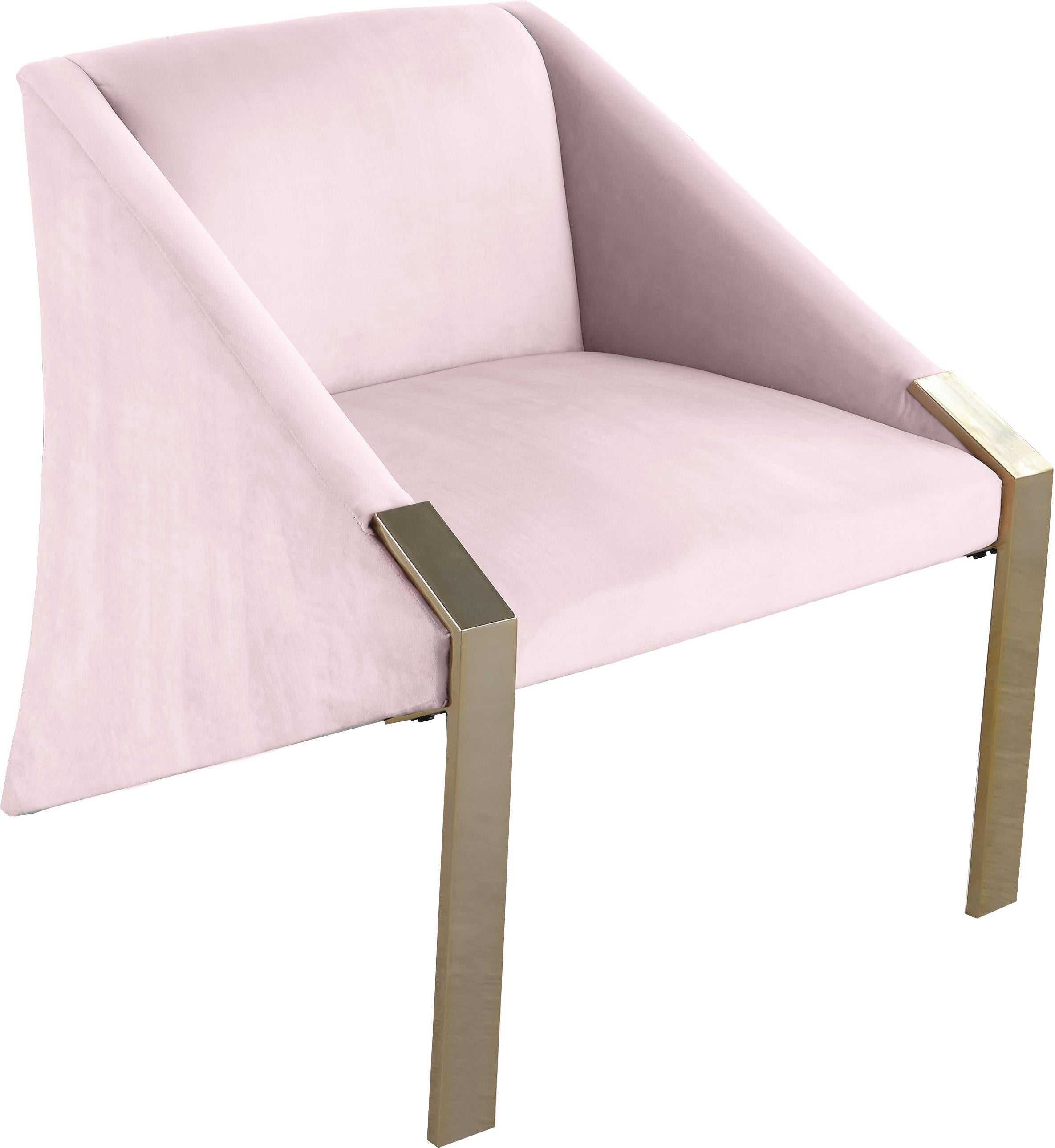 Rivet Pink Velvet Accent Chair - Luxury Home Furniture (MI)
