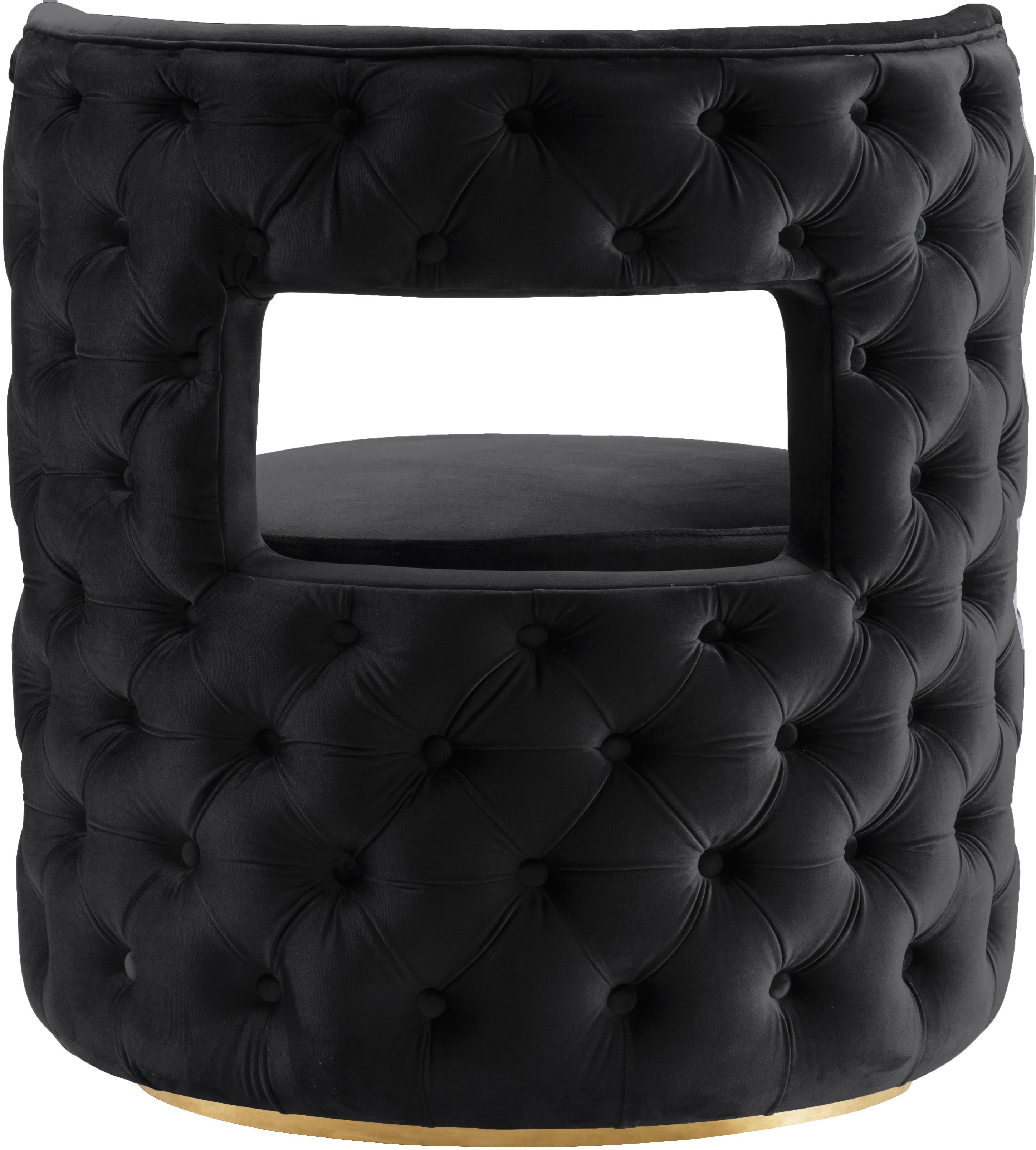 Theo Black Velvet Accent Chair - Luxury Home Furniture (MI)