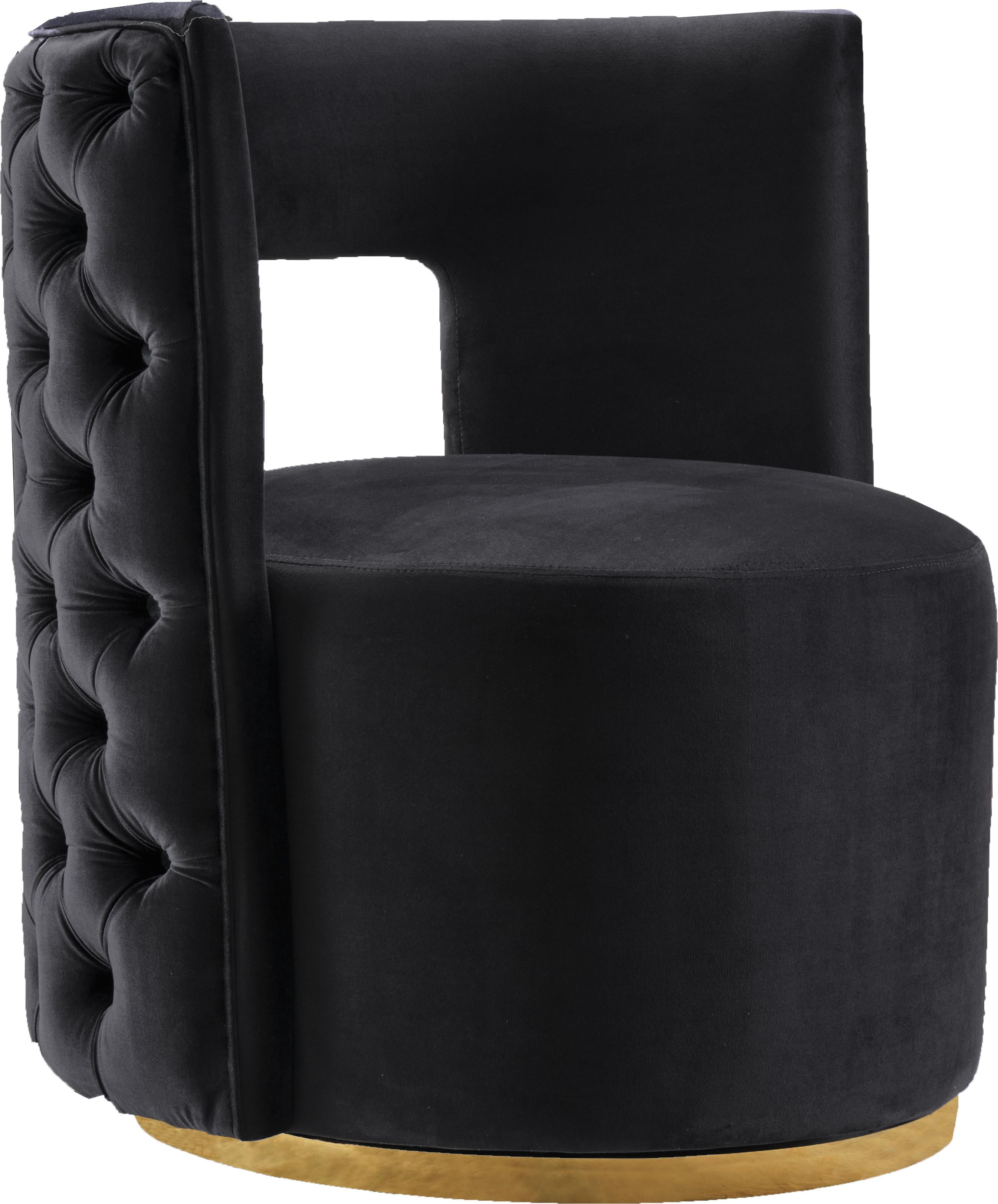 Theo Black Velvet Accent Chair - Luxury Home Furniture (MI)
