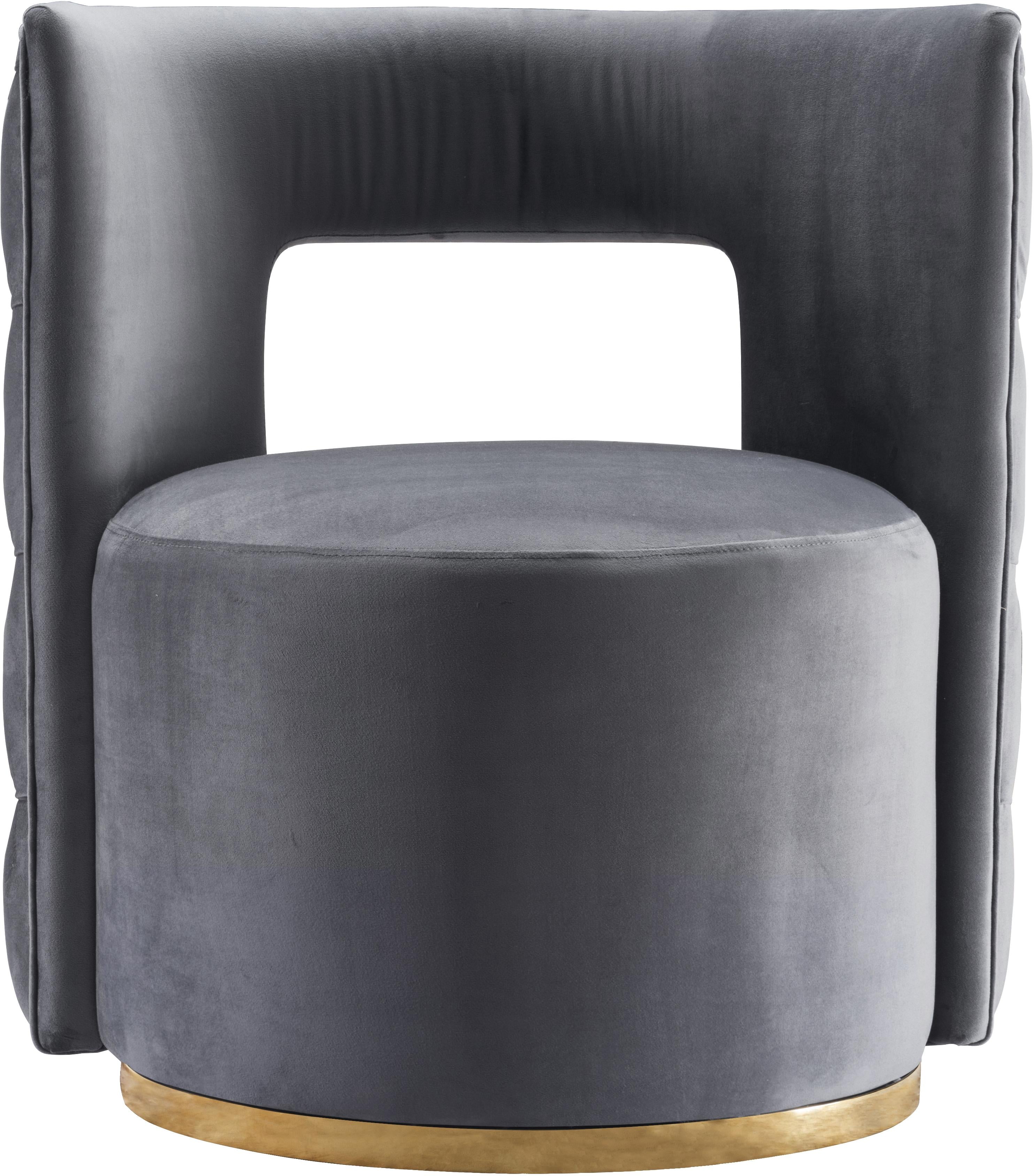 Theo Grey Velvet Accent Chair - Luxury Home Furniture (MI)