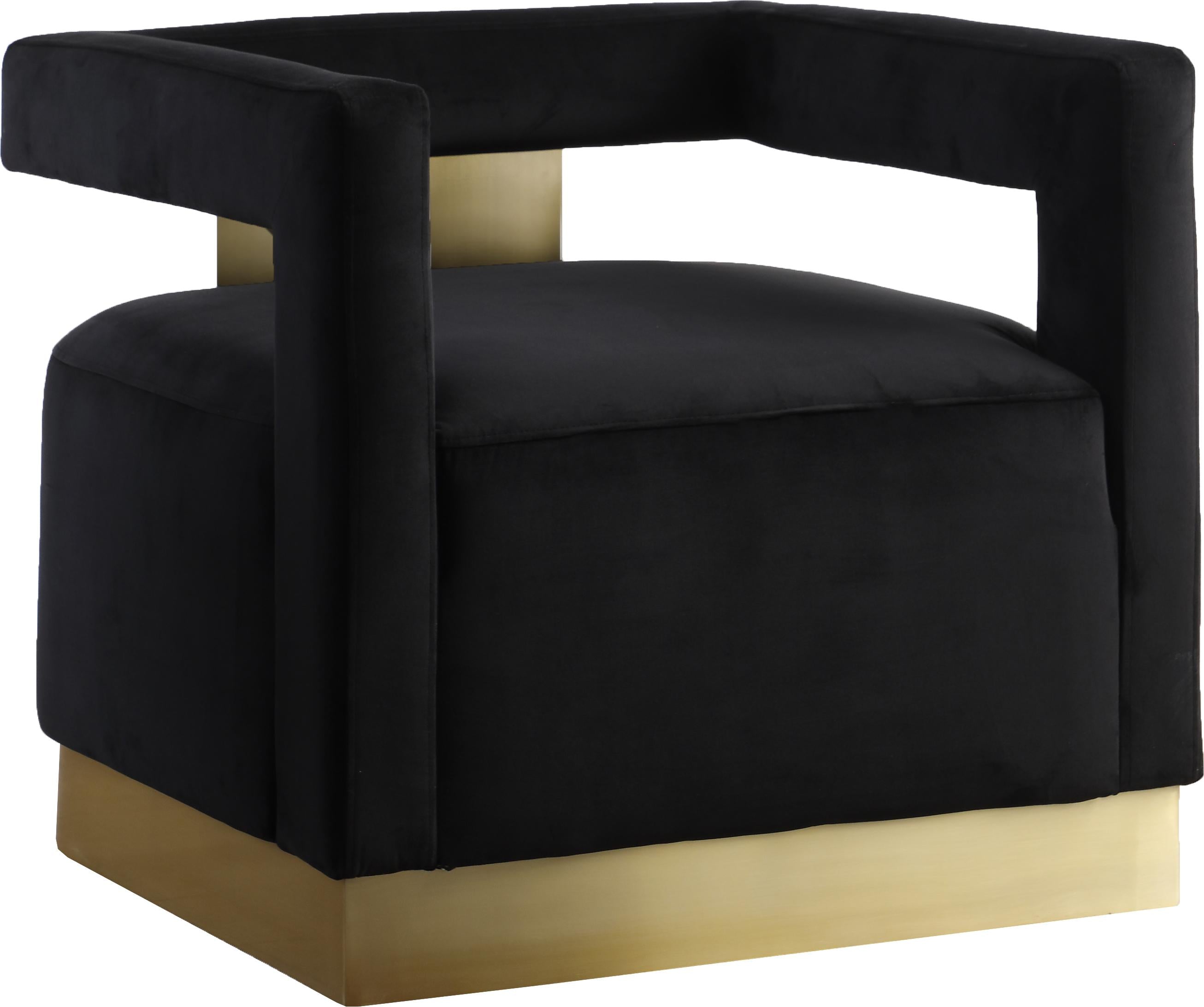 Armani Black Velvet Accent Chair - Luxury Home Furniture (MI)