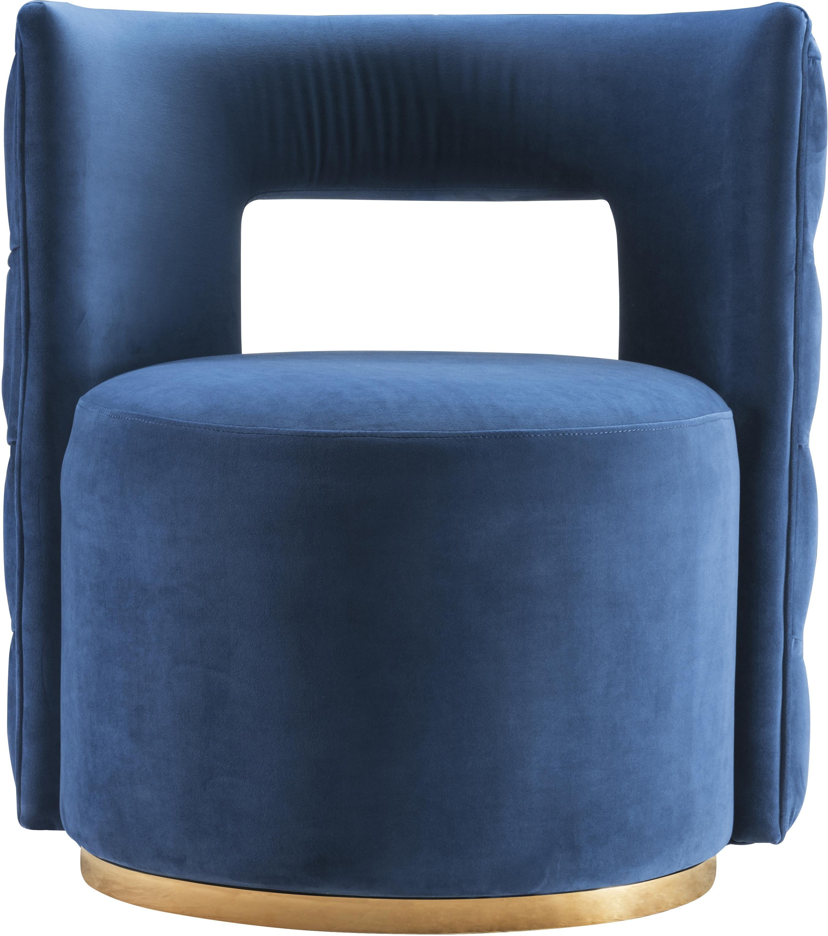 Theo Navy Velvet Accent Chair - Luxury Home Furniture (MI)