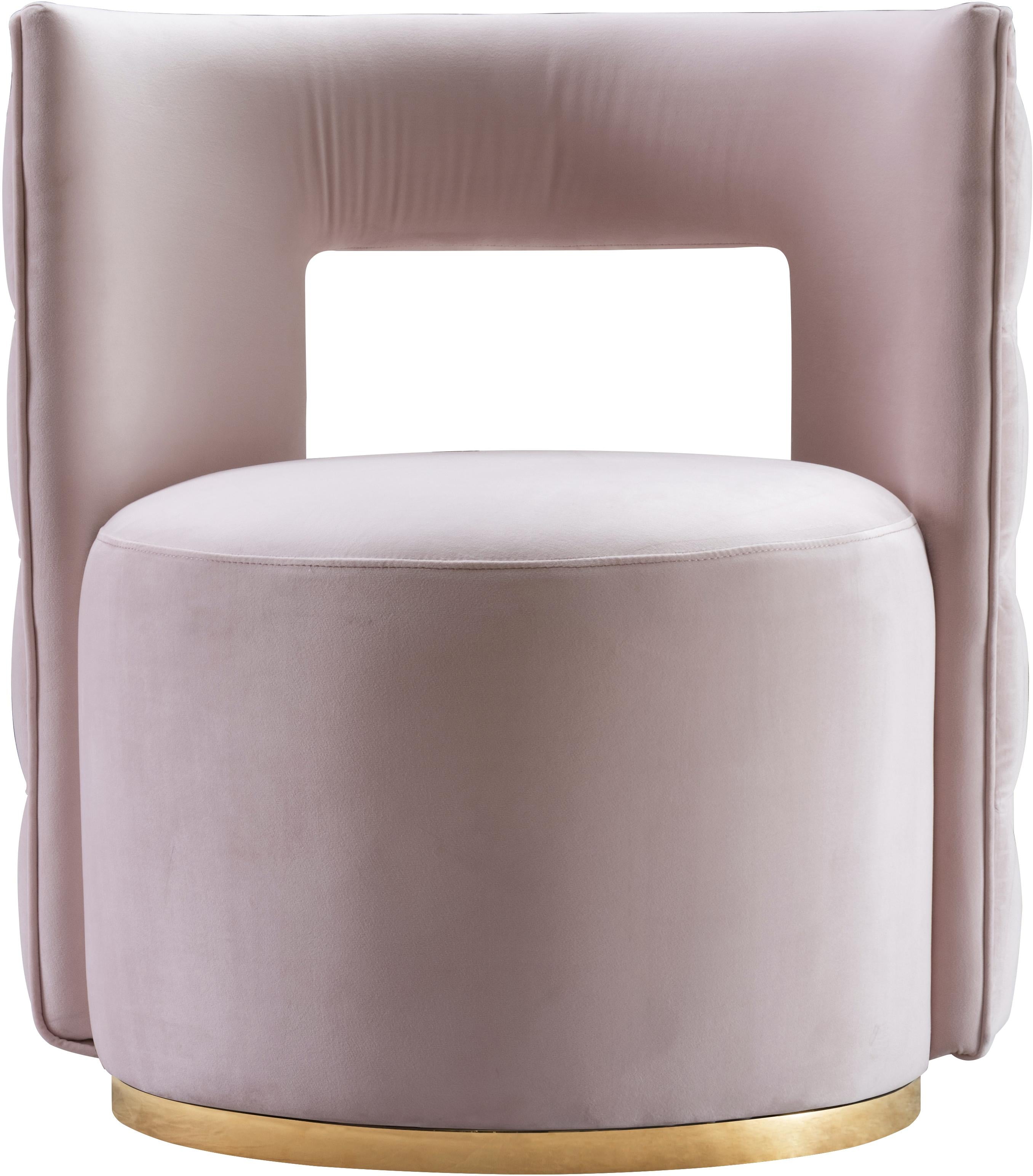 Theo Pink Velvet Accent Chair - Luxury Home Furniture (MI)